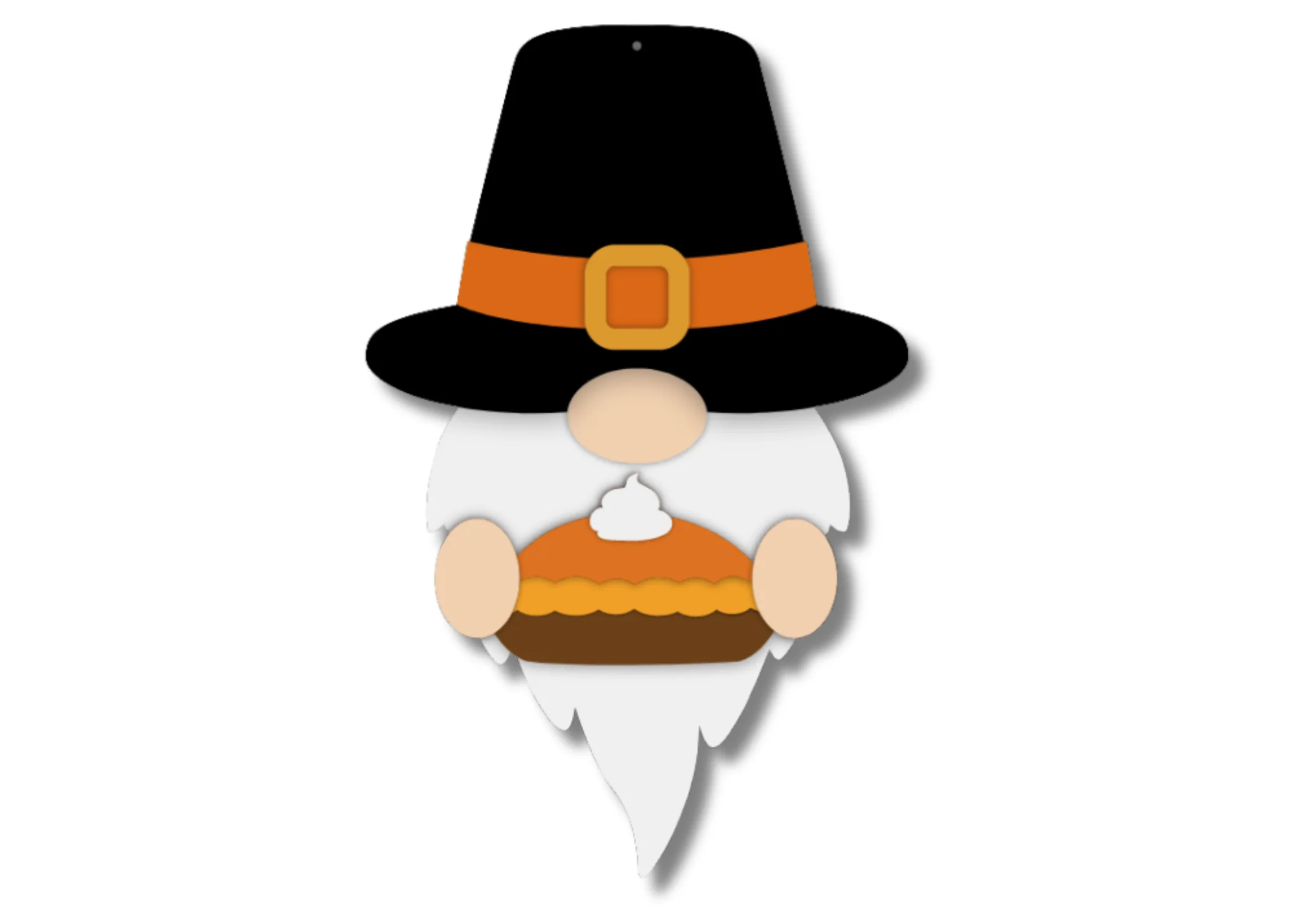Unfinished Wood Layered Hanging Gnome Holding Pie| 2 Layers | up to 46" - Image 2