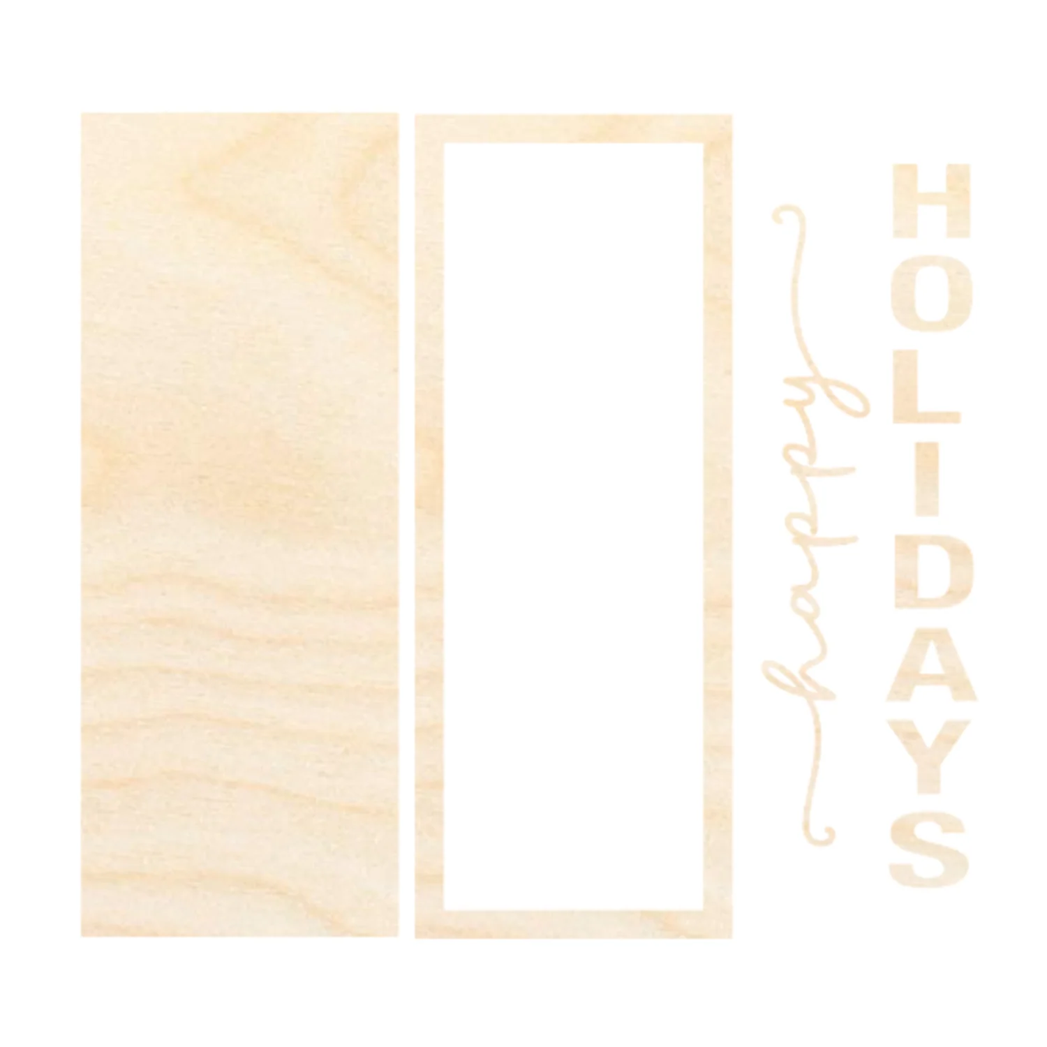 Unfinished Wood Layered Happy Holidays Sign | 2 Layers | up to 46" - Image 2