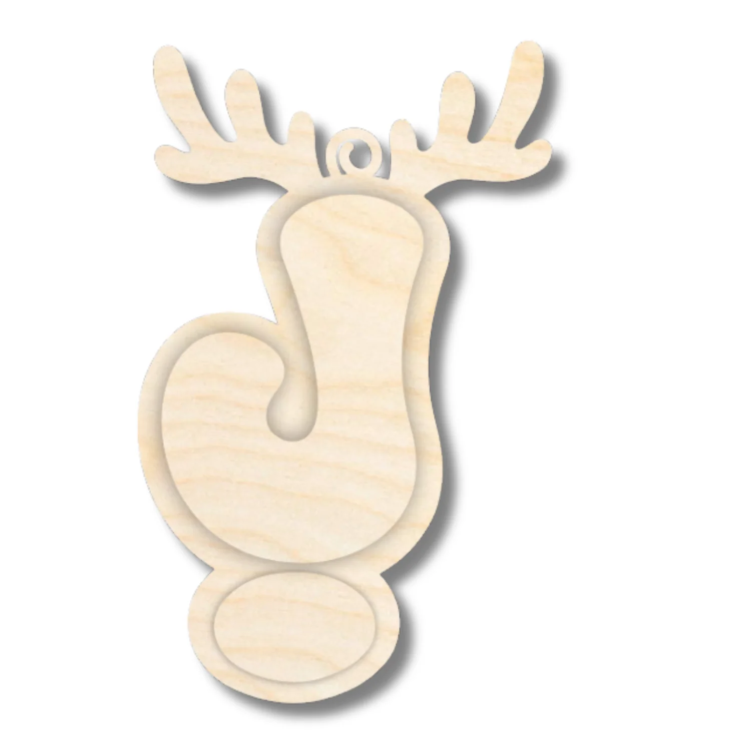 Unfinished Wood Layered Letter and Number Reindeer Ornaments | A-Z | 0-9 | 3 Piece | 6" Tall | 1/8" Wood | Wood Craft DIY - Image 12