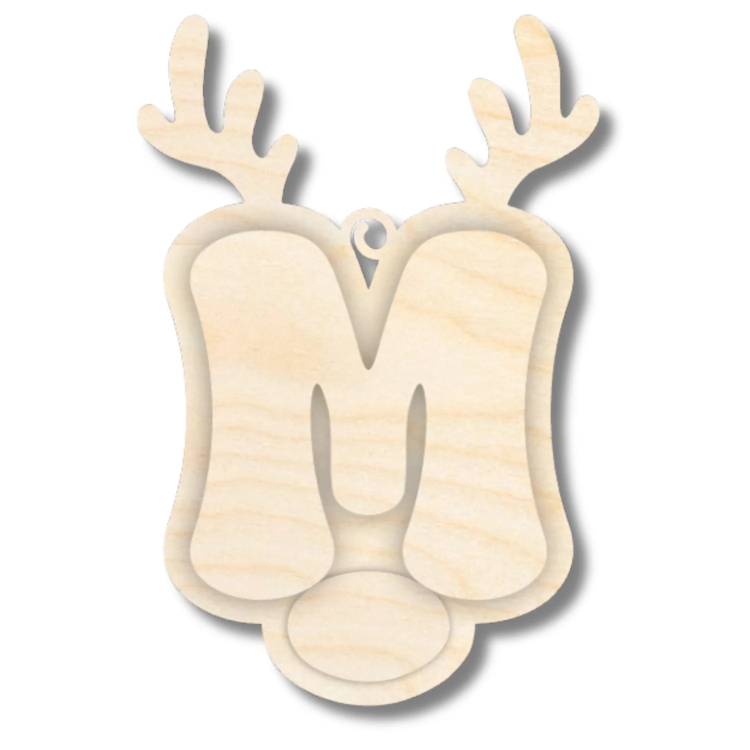 Unfinished Wood Layered Letter and Number Reindeer Ornaments | A-Z | 0-9 | 3 Piece | 6" Tall | 1/8" Wood | Wood Craft DIY - Image 15