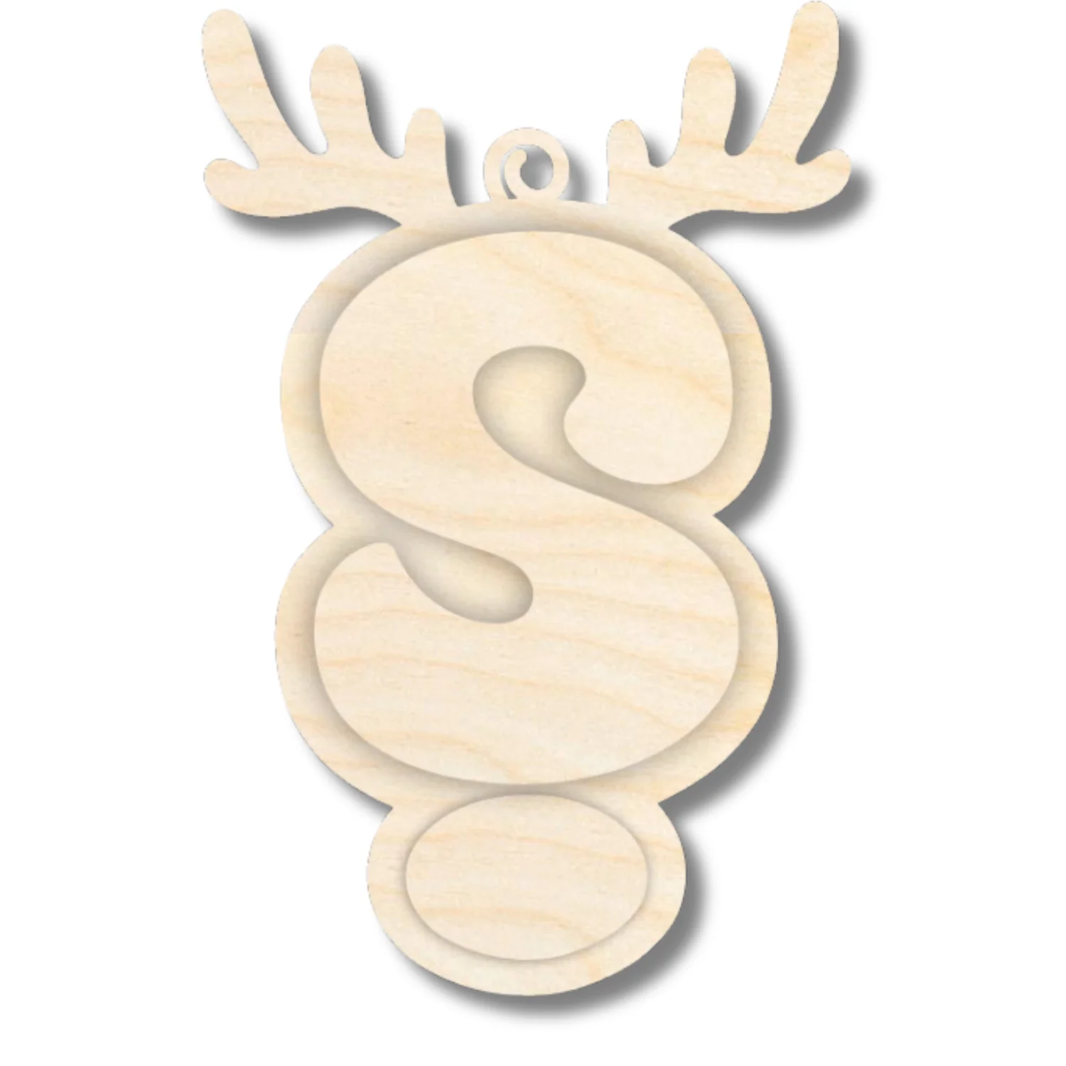 Unfinished Wood Layered Letter and Number Reindeer Ornaments | A-Z | 0-9 | 3 Piece | 6" Tall | 1/8" Wood | Wood Craft DIY - Image 21