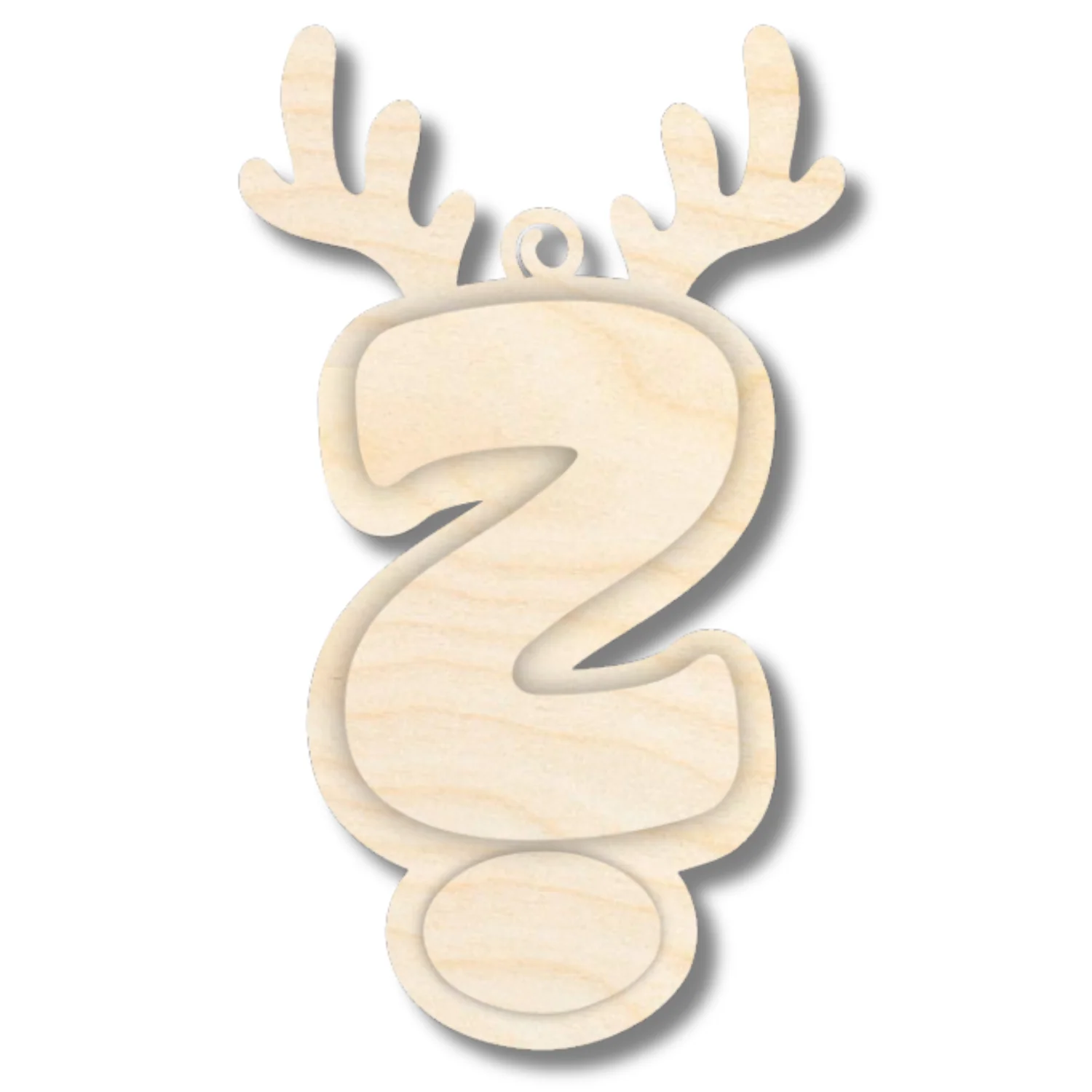 Unfinished Wood Layered Letter and Number Reindeer Ornaments | A-Z | 0-9 | 3 Piece | 6" Tall | 1/8" Wood | Wood Craft DIY - Image 28