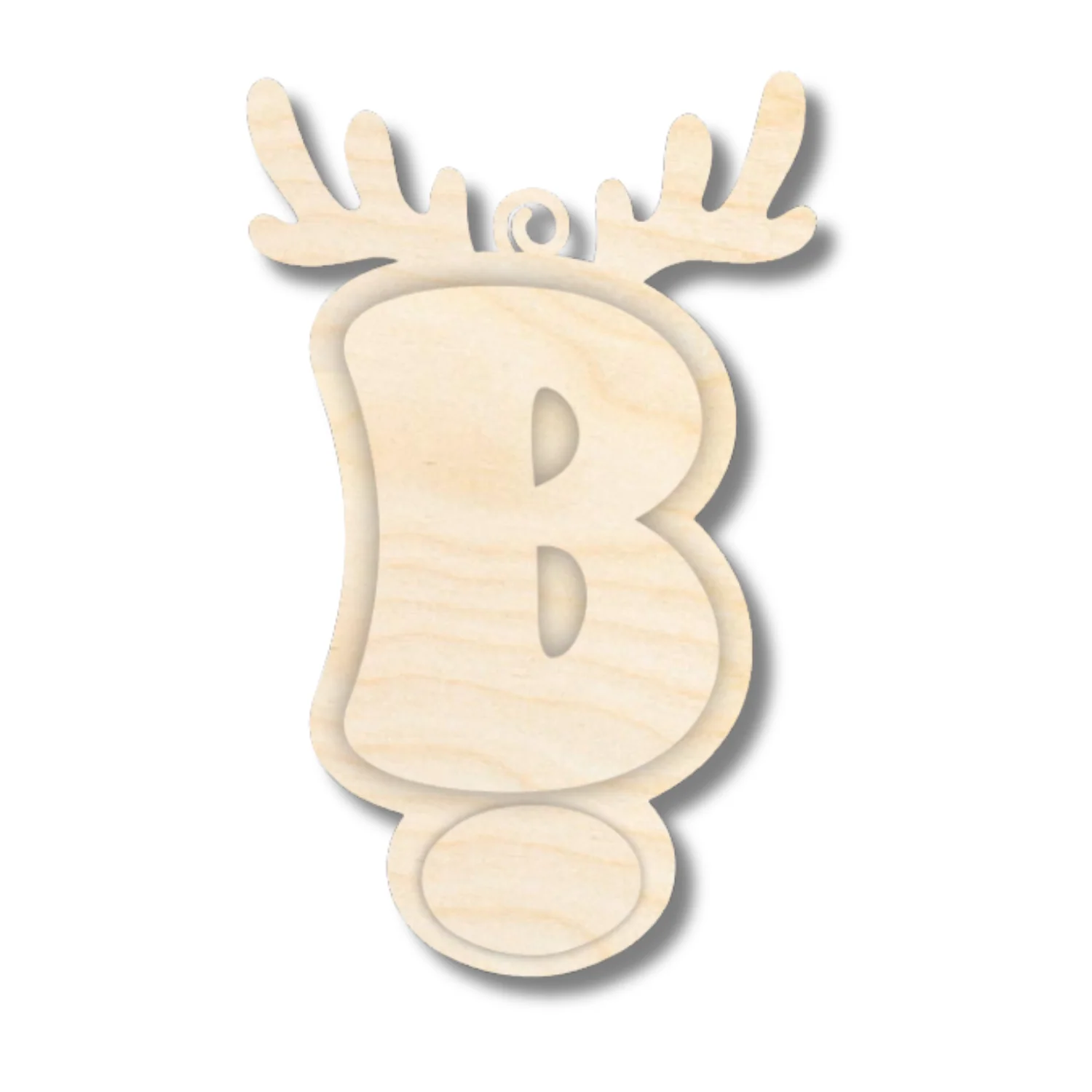 Unfinished Wood Layered Letter and Number Reindeer Ornaments | A-Z | 0-9 | 3 Piece | 6" Tall | 1/8" Wood | Wood Craft DIY - Image 4