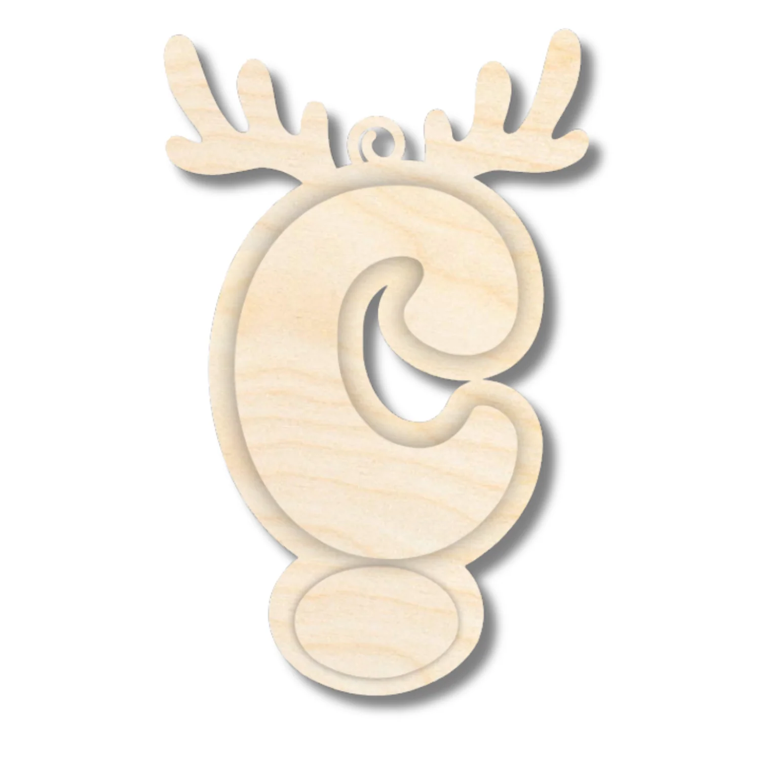 Unfinished Wood Layered Letter and Number Reindeer Ornaments | A-Z | 0-9 | 3 Piece | 6" Tall | 1/8" Wood | Wood Craft DIY - Image 5