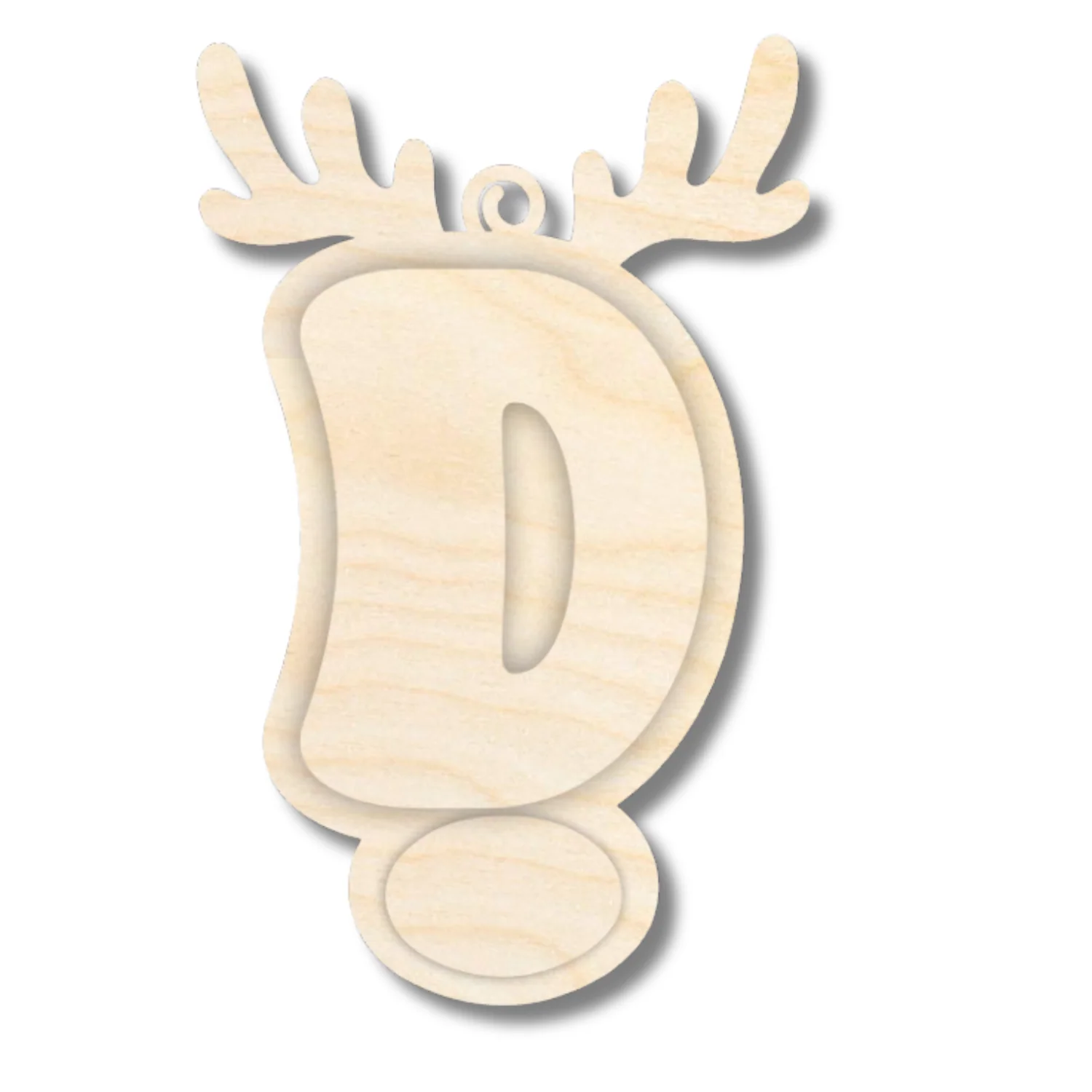 Unfinished Wood Layered Letter and Number Reindeer Ornaments | A-Z | 0-9 | 3 Piece | 6" Tall | 1/8" Wood | Wood Craft DIY - Image 6