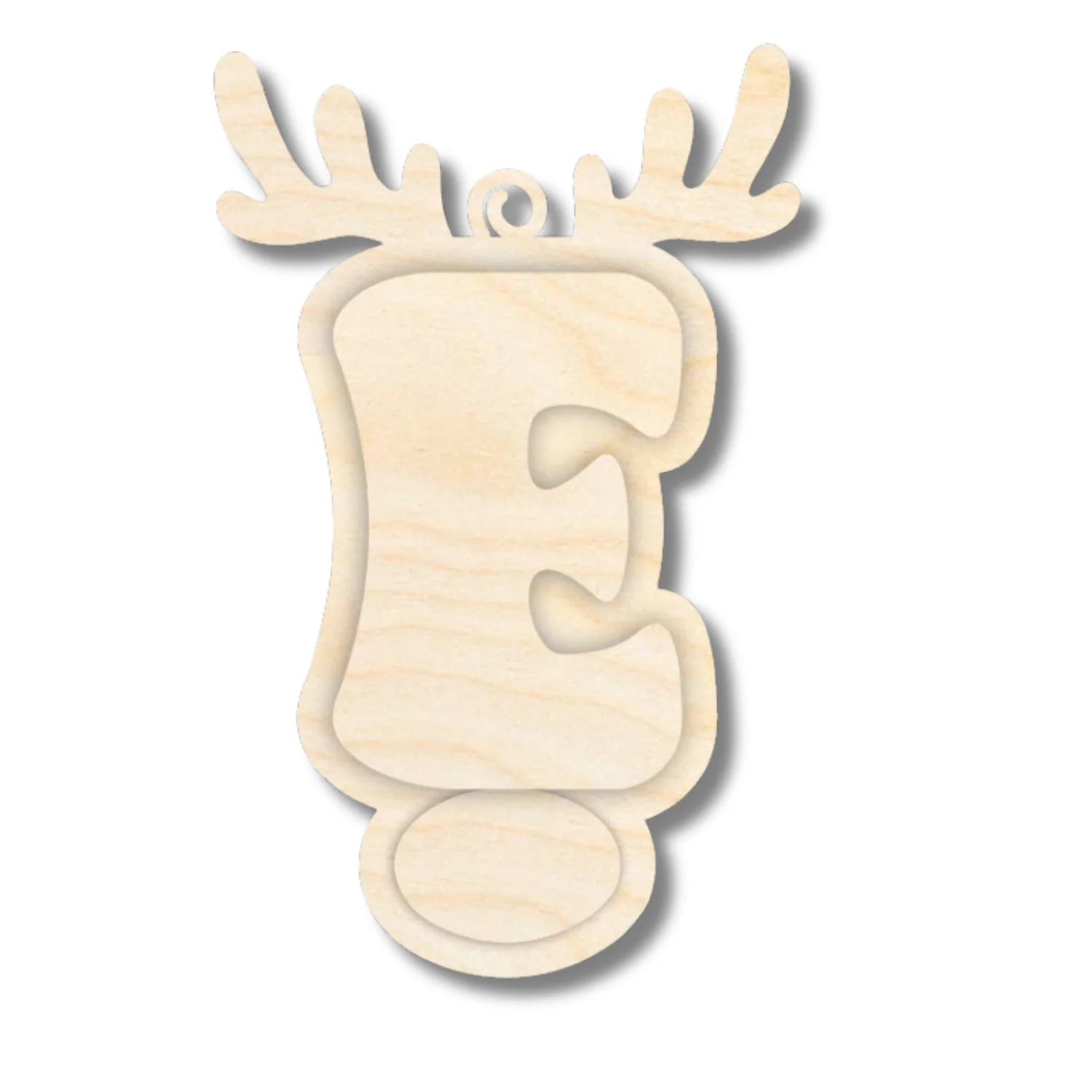 Unfinished Wood Layered Letter and Number Reindeer Ornaments | A-Z | 0-9 | 3 Piece | 6" Tall | 1/8" Wood | Wood Craft DIY - Image 7
