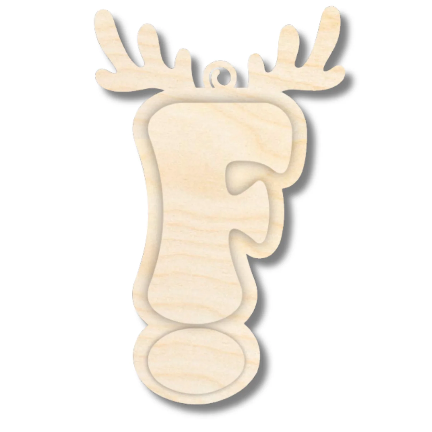 Unfinished Wood Layered Letter and Number Reindeer Ornaments | A-Z | 0-9 | 3 Piece | 6" Tall | 1/8" Wood | Wood Craft DIY - Image 8