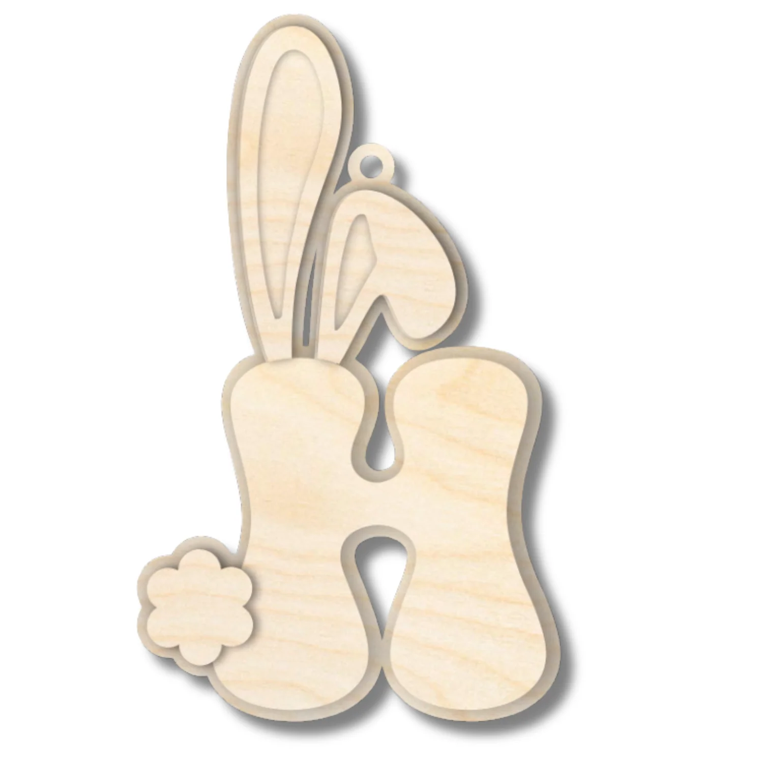 Unfinished Wood Layered Letter Bunny Tags| A-Z | 4 Piece | 6" Tall | 1/8" Wood | Wood Craft DIY - Image 10