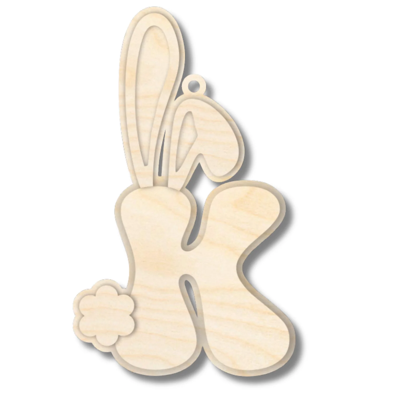 Unfinished Wood Layered Letter Bunny Tags| A-Z | 4 Piece | 6" Tall | 1/8" Wood | Wood Craft DIY - Image 13