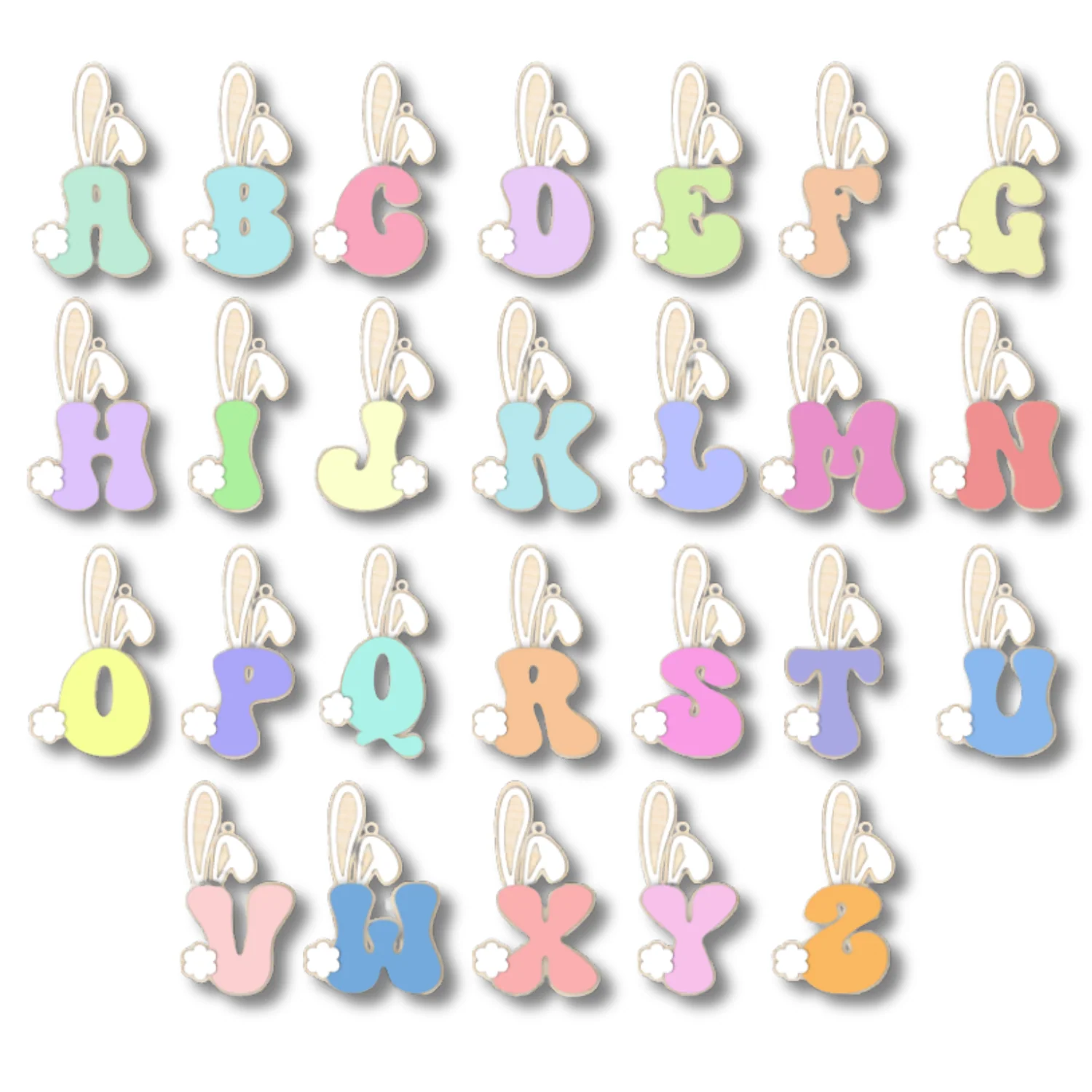Unfinished Wood Layered Letter Bunny Tags| A-Z | 4 Piece | 6" Tall | 1/8" Wood | Wood Craft DIY - Image 2