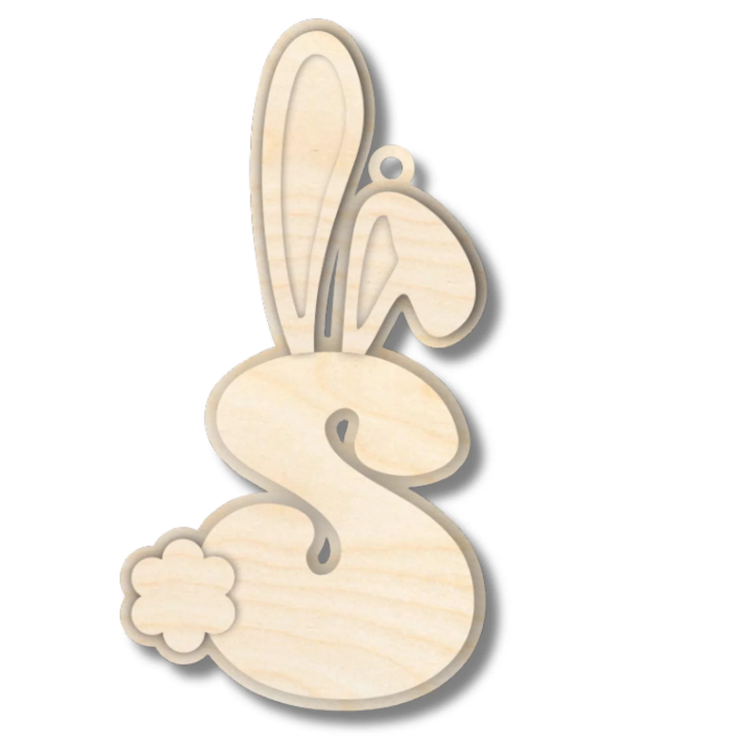 Unfinished Wood Layered Letter Bunny Tags| A-Z | 4 Piece | 6" Tall | 1/8" Wood | Wood Craft DIY - Image 21
