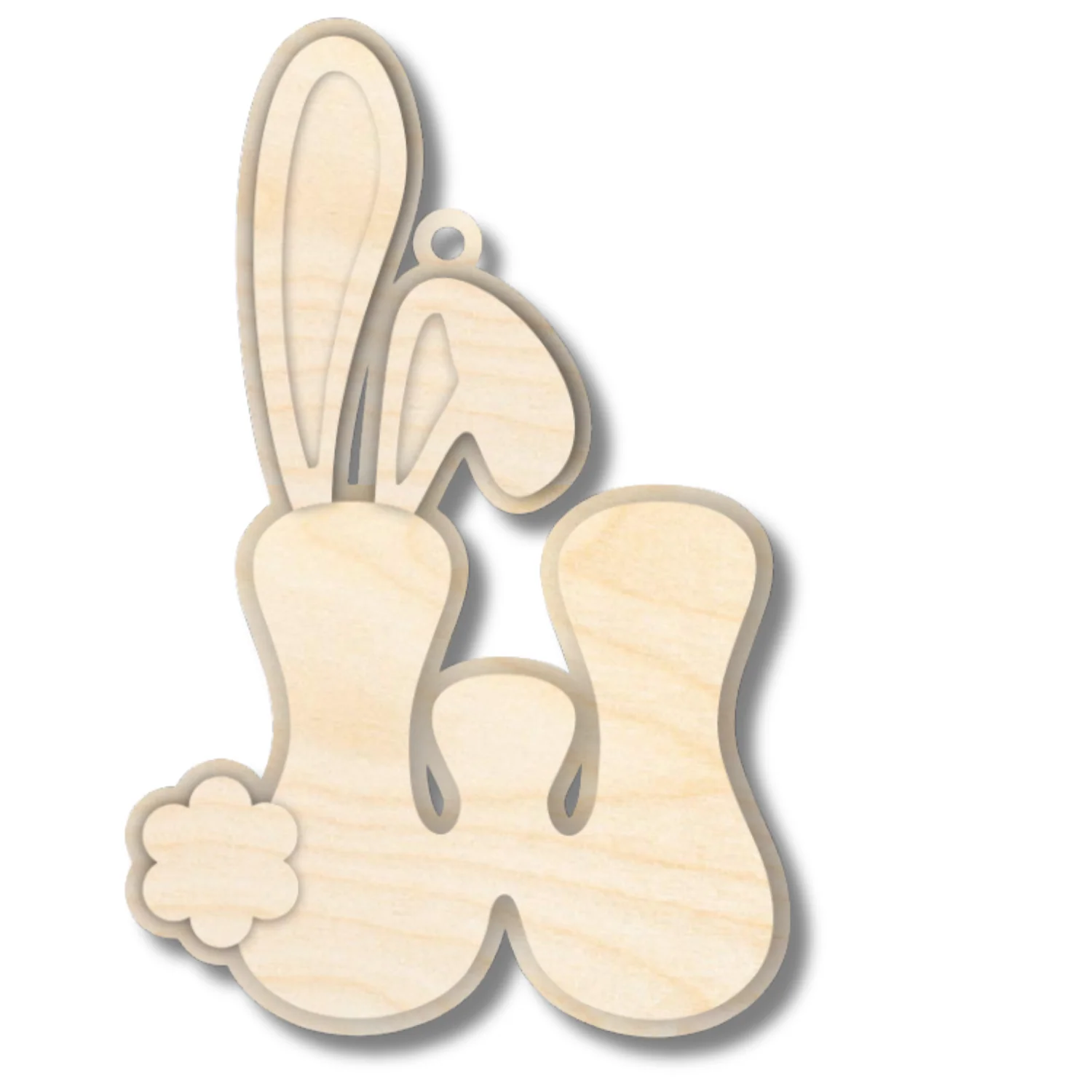 Unfinished Wood Layered Letter Bunny Tags| A-Z | 4 Piece | 6" Tall | 1/8" Wood | Wood Craft DIY - Image 25