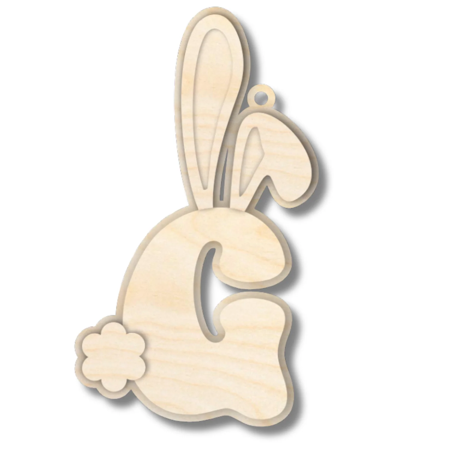 Unfinished Wood Layered Letter Bunny Tags| A-Z | 4 Piece | 6" Tall | 1/8" Wood | Wood Craft DIY - Image 9