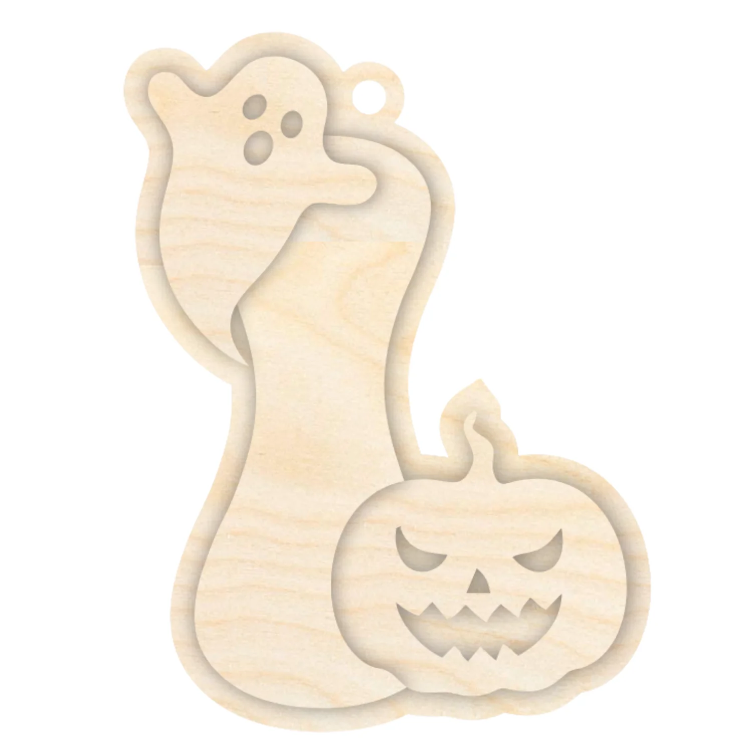Unfinished Wood Layered Letter Halloween Ghost & Pumpkin Tags | A-Z | 4 Piece | 6" Tall | 1/8" Wood | Wood Craft DIY - Image 11