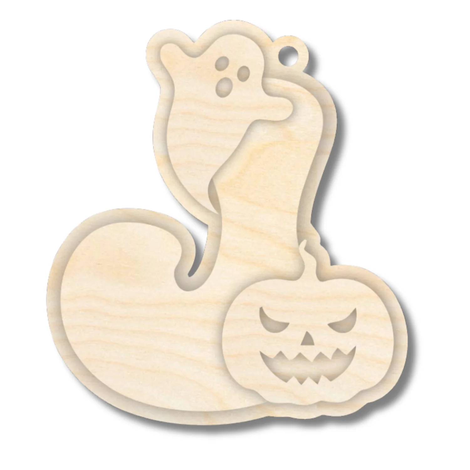 Unfinished Wood Layered Letter Halloween Ghost & Pumpkin Tags | A-Z | 4 Piece | 6" Tall | 1/8" Wood | Wood Craft DIY - Image 12