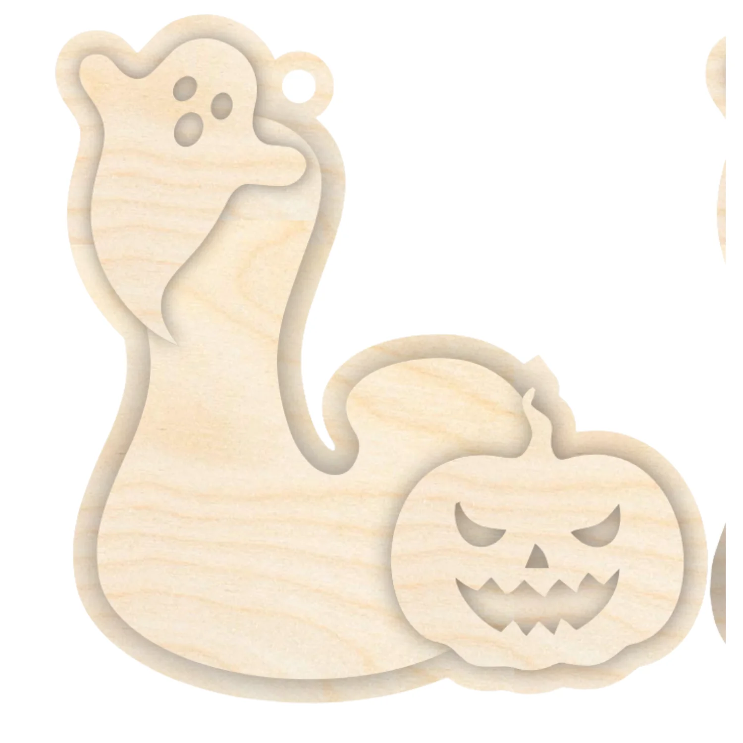 Unfinished Wood Layered Letter Halloween Ghost & Pumpkin Tags | A-Z | 4 Piece | 6" Tall | 1/8" Wood | Wood Craft DIY - Image 14