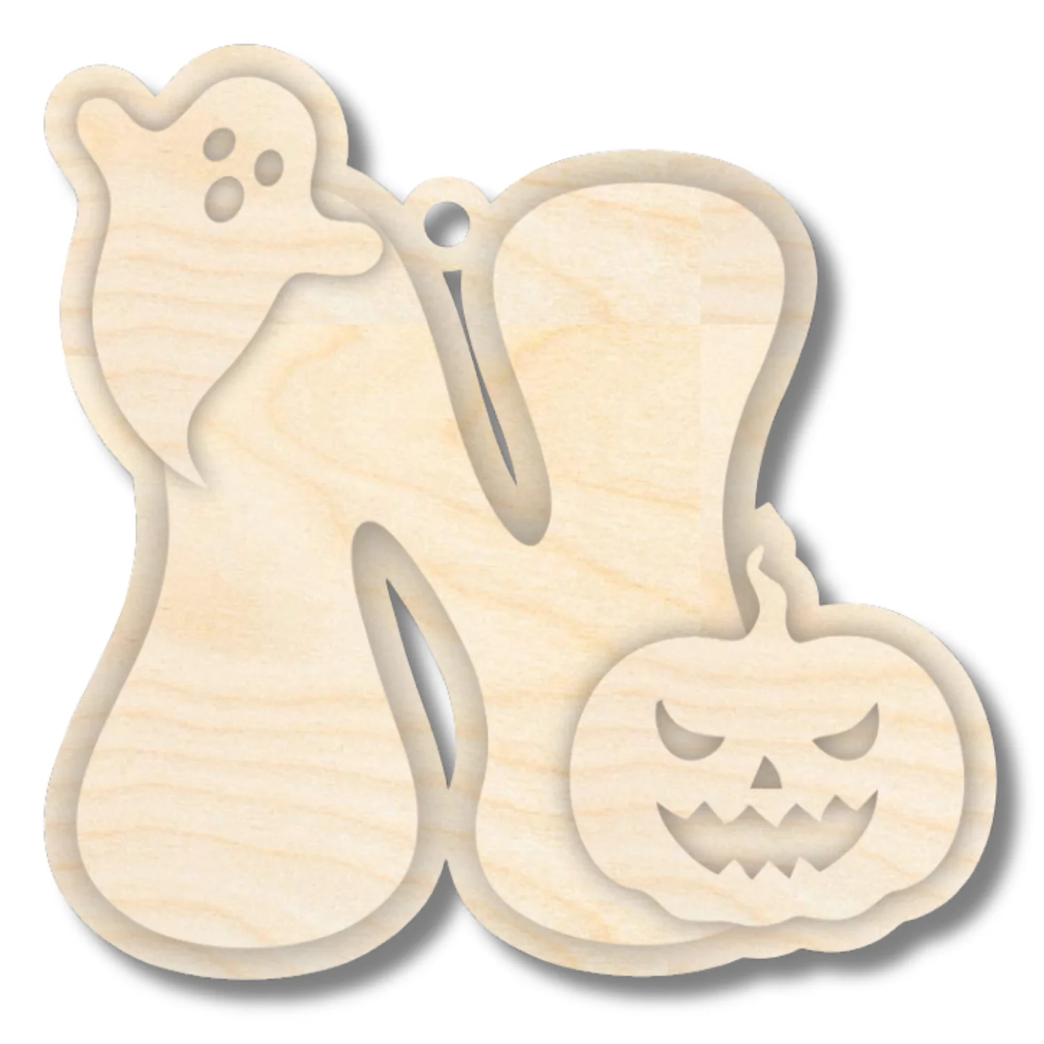 Unfinished Wood Layered Letter Halloween Ghost & Pumpkin Tags | A-Z | 4 Piece | 6" Tall | 1/8" Wood | Wood Craft DIY - Image 16