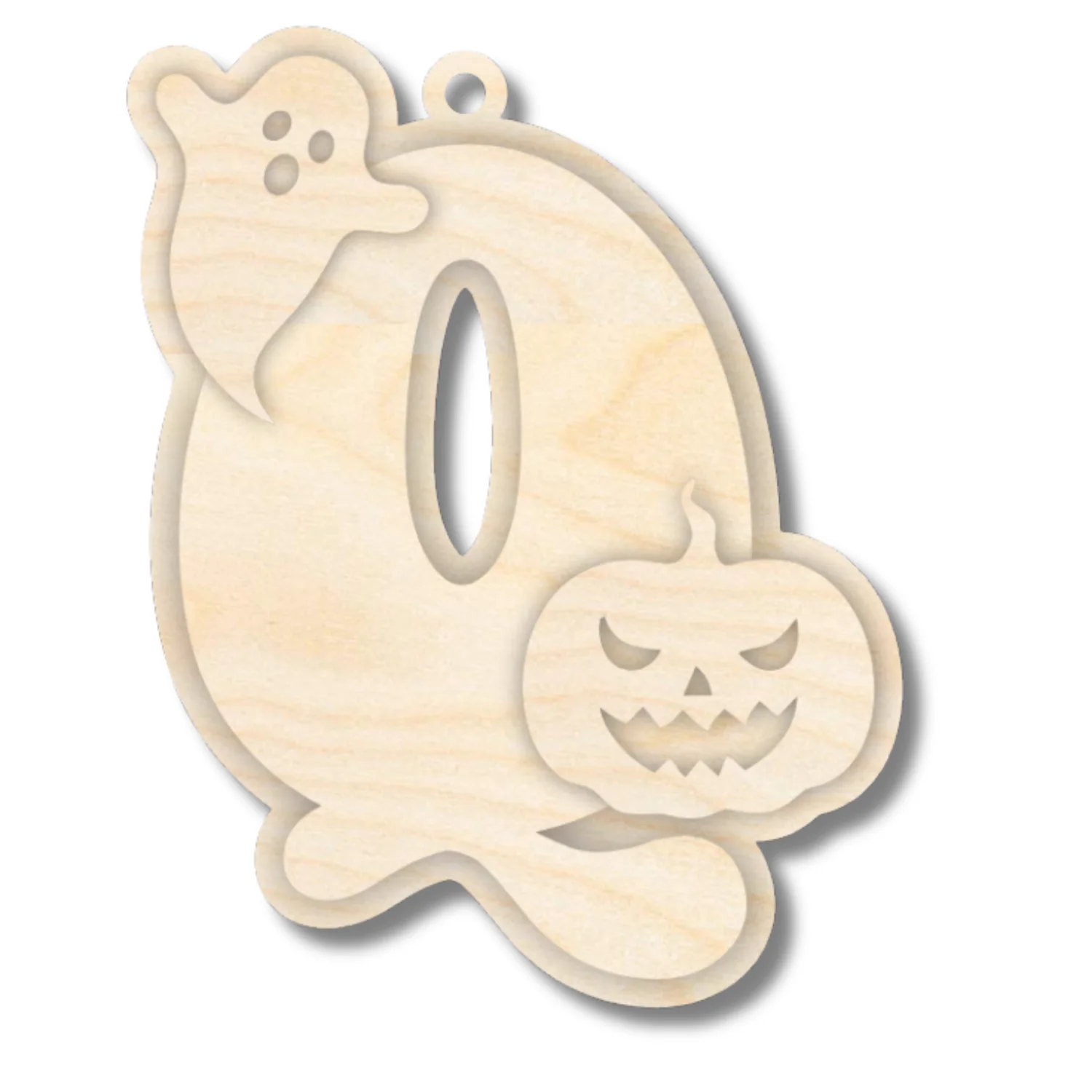 Unfinished Wood Layered Letter Halloween Ghost & Pumpkin Tags | A-Z | 4 Piece | 6" Tall | 1/8" Wood | Wood Craft DIY - Image 19