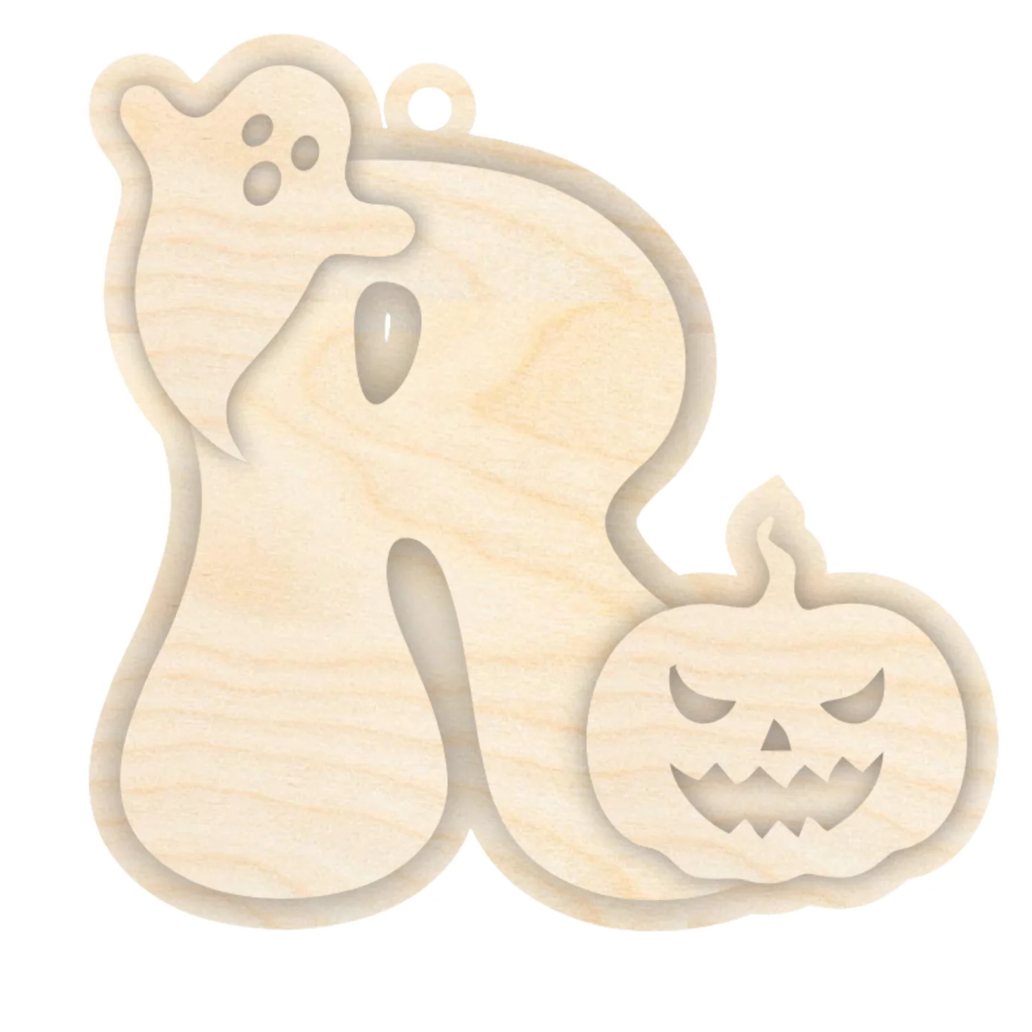 Unfinished Wood Layered Letter Halloween Ghost & Pumpkin Tags | A-Z | 4 Piece | 6" Tall | 1/8" Wood | Wood Craft DIY - Image 20
