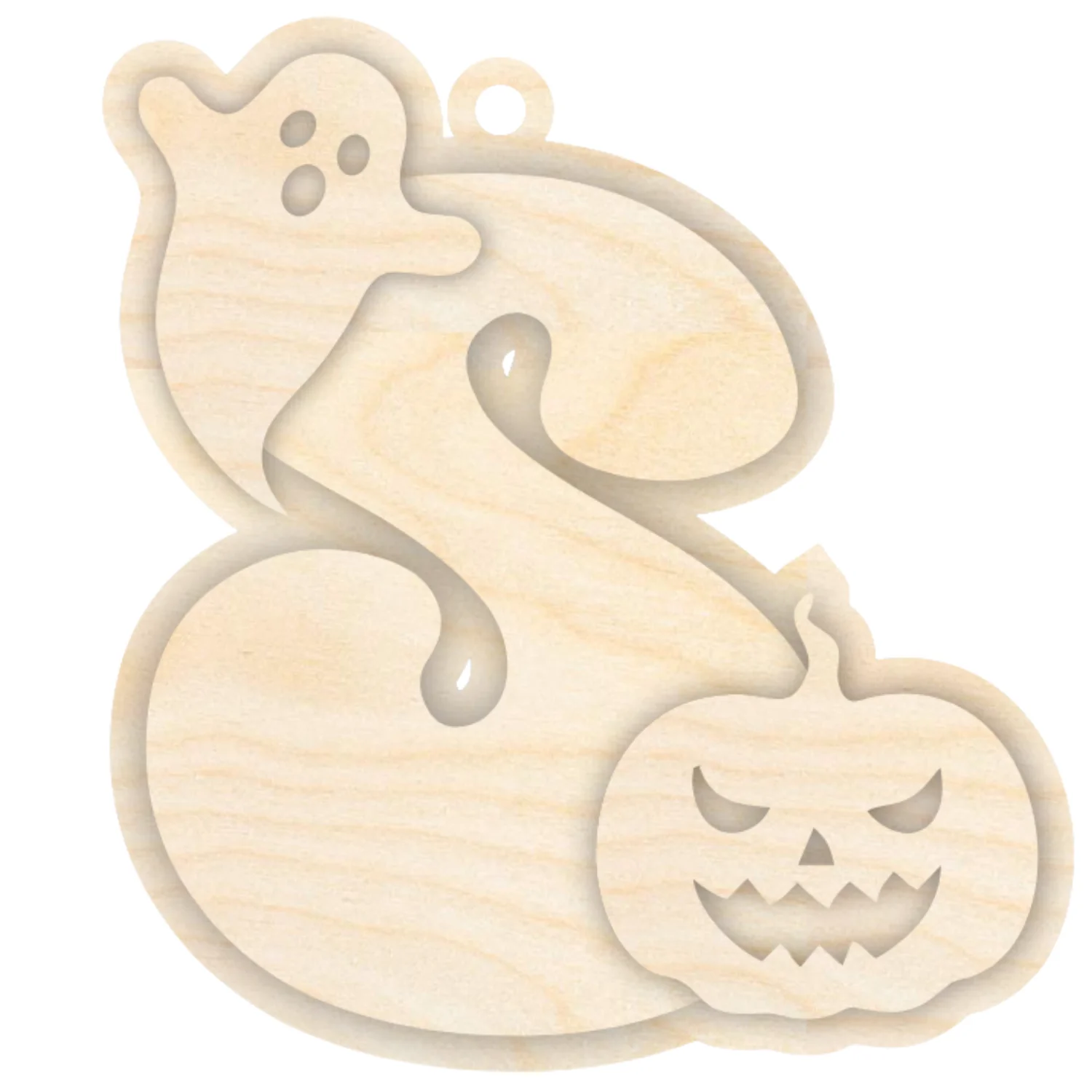 Unfinished Wood Layered Letter Halloween Ghost & Pumpkin Tags | A-Z | 4 Piece | 6" Tall | 1/8" Wood | Wood Craft DIY - Image 21