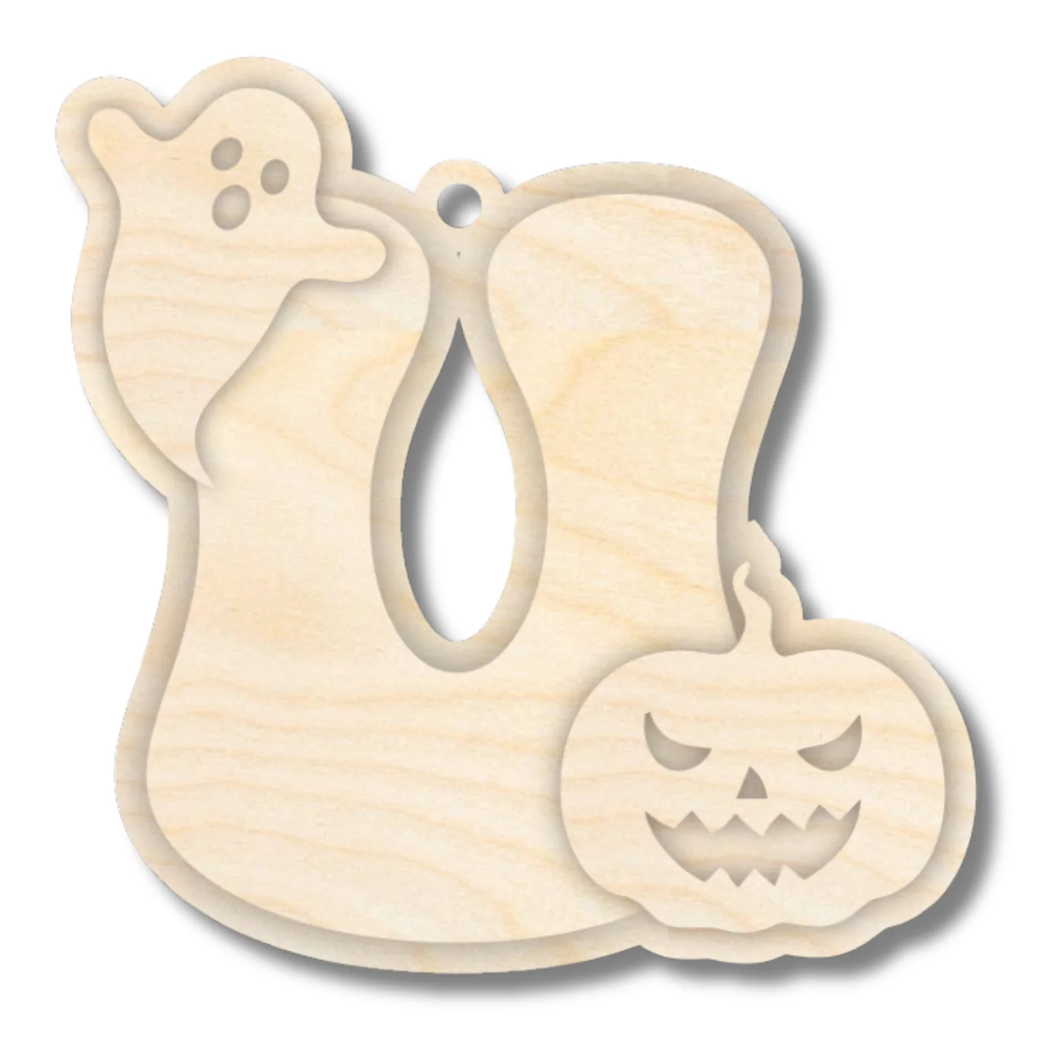 Unfinished Wood Layered Letter Halloween Ghost & Pumpkin Tags | A-Z | 4 Piece | 6" Tall | 1/8" Wood | Wood Craft DIY - Image 23