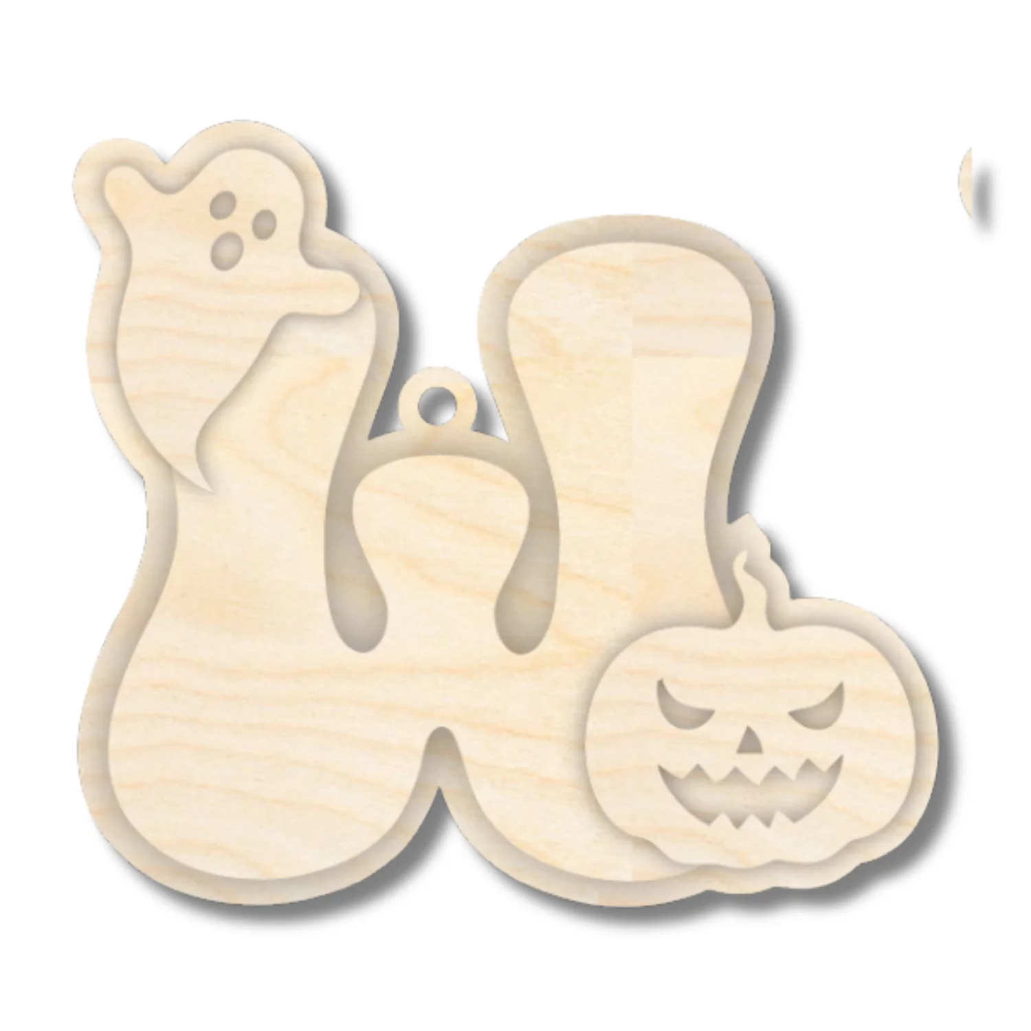 Unfinished Wood Layered Letter Halloween Ghost & Pumpkin Tags | A-Z | 4 Piece | 6" Tall | 1/8" Wood | Wood Craft DIY - Image 25