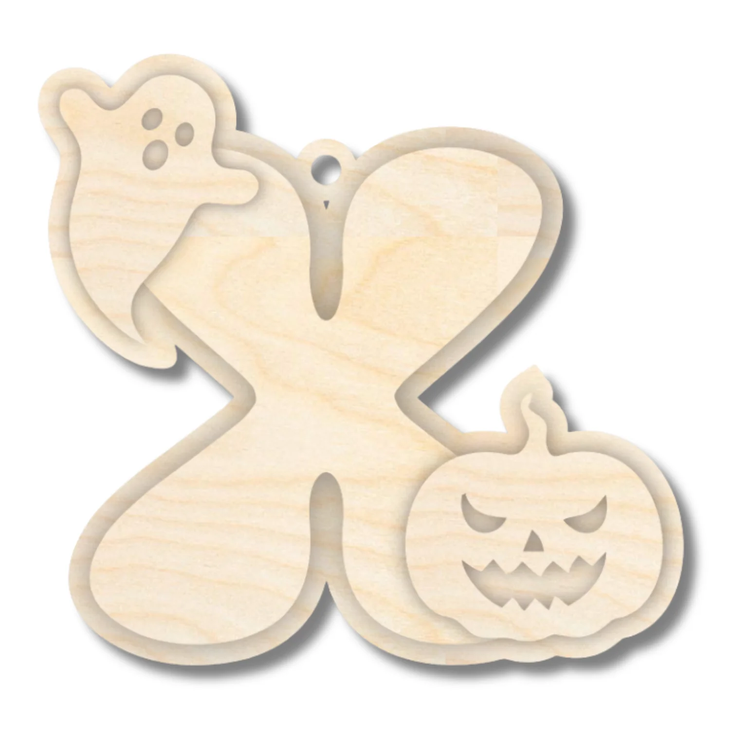Unfinished Wood Layered Letter Halloween Ghost & Pumpkin Tags | A-Z | 4 Piece | 6" Tall | 1/8" Wood | Wood Craft DIY - Image 26