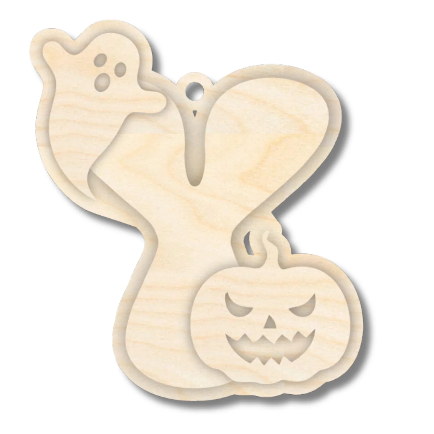 Unfinished Wood Layered Letter Halloween Ghost & Pumpkin Tags | A-Z | 4 Piece | 6" Tall | 1/8" Wood | Wood Craft DIY - Image 27