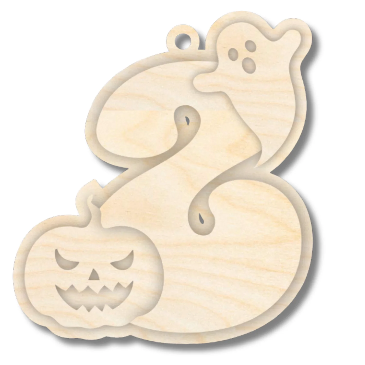 Unfinished Wood Layered Letter Halloween Ghost & Pumpkin Tags | A-Z | 4 Piece | 6" Tall | 1/8" Wood | Wood Craft DIY - Image 28