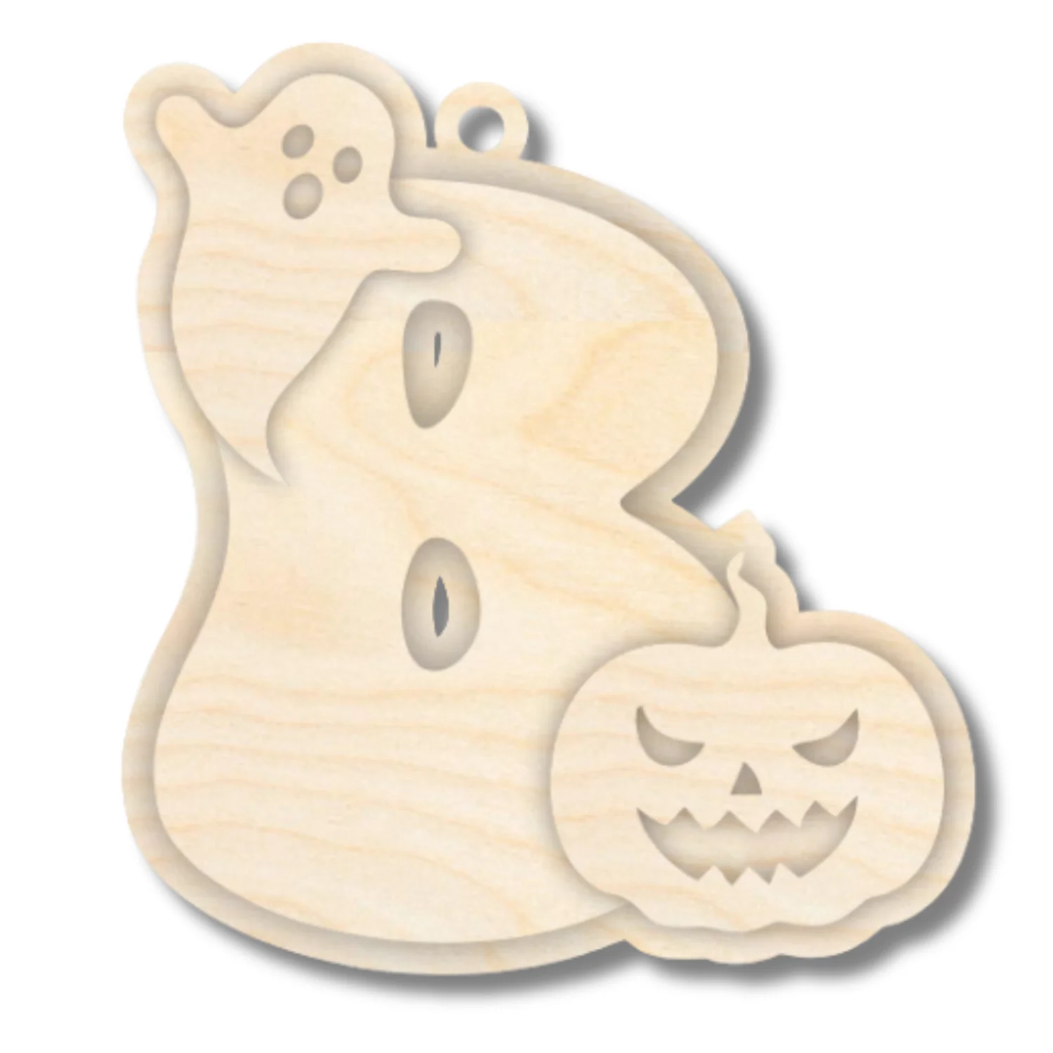 Unfinished Wood Layered Letter Halloween Ghost & Pumpkin Tags | A-Z | 4 Piece | 6" Tall | 1/8" Wood | Wood Craft DIY - Image 4