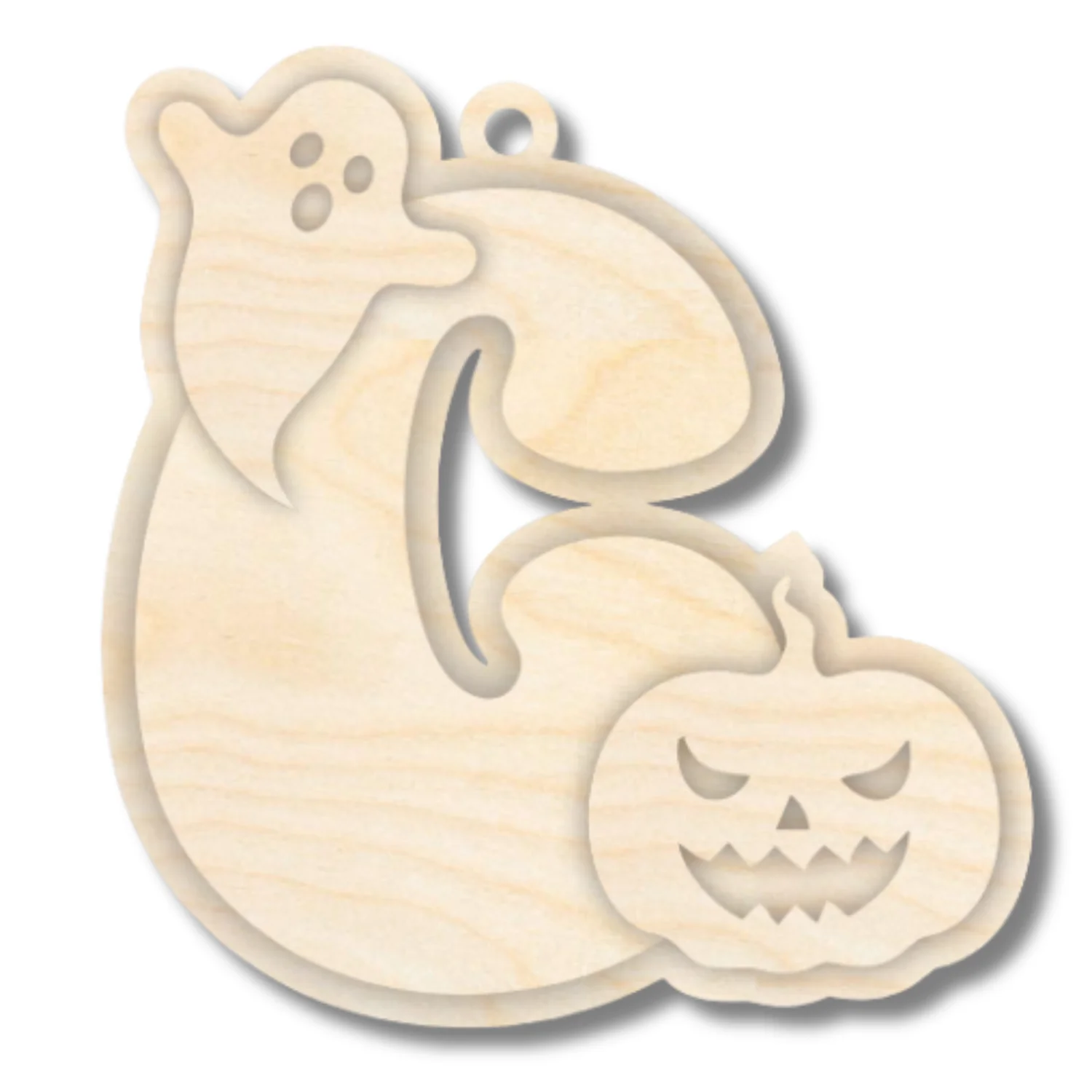 Unfinished Wood Layered Letter Halloween Ghost & Pumpkin Tags | A-Z | 4 Piece | 6" Tall | 1/8" Wood | Wood Craft DIY - Image 5