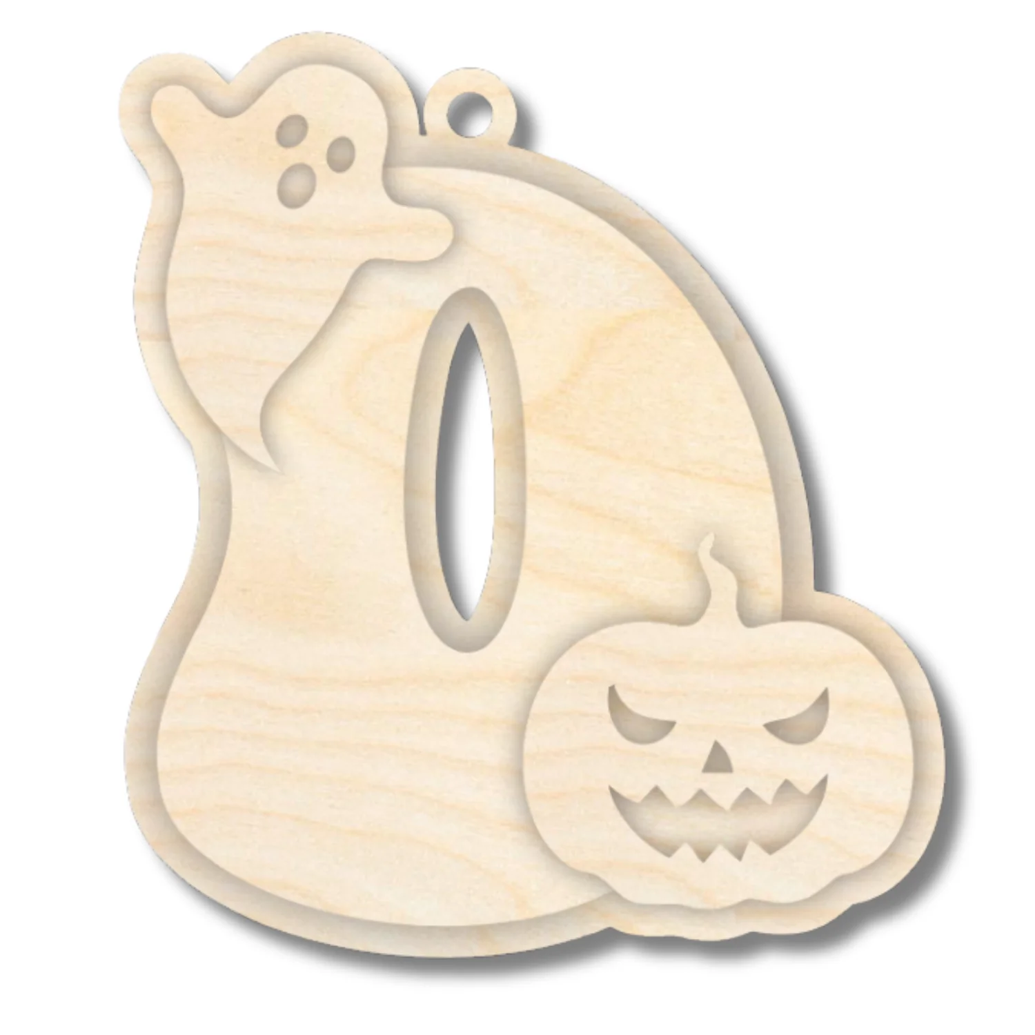 Unfinished Wood Layered Letter Halloween Ghost & Pumpkin Tags | A-Z | 4 Piece | 6" Tall | 1/8" Wood | Wood Craft DIY - Image 6
