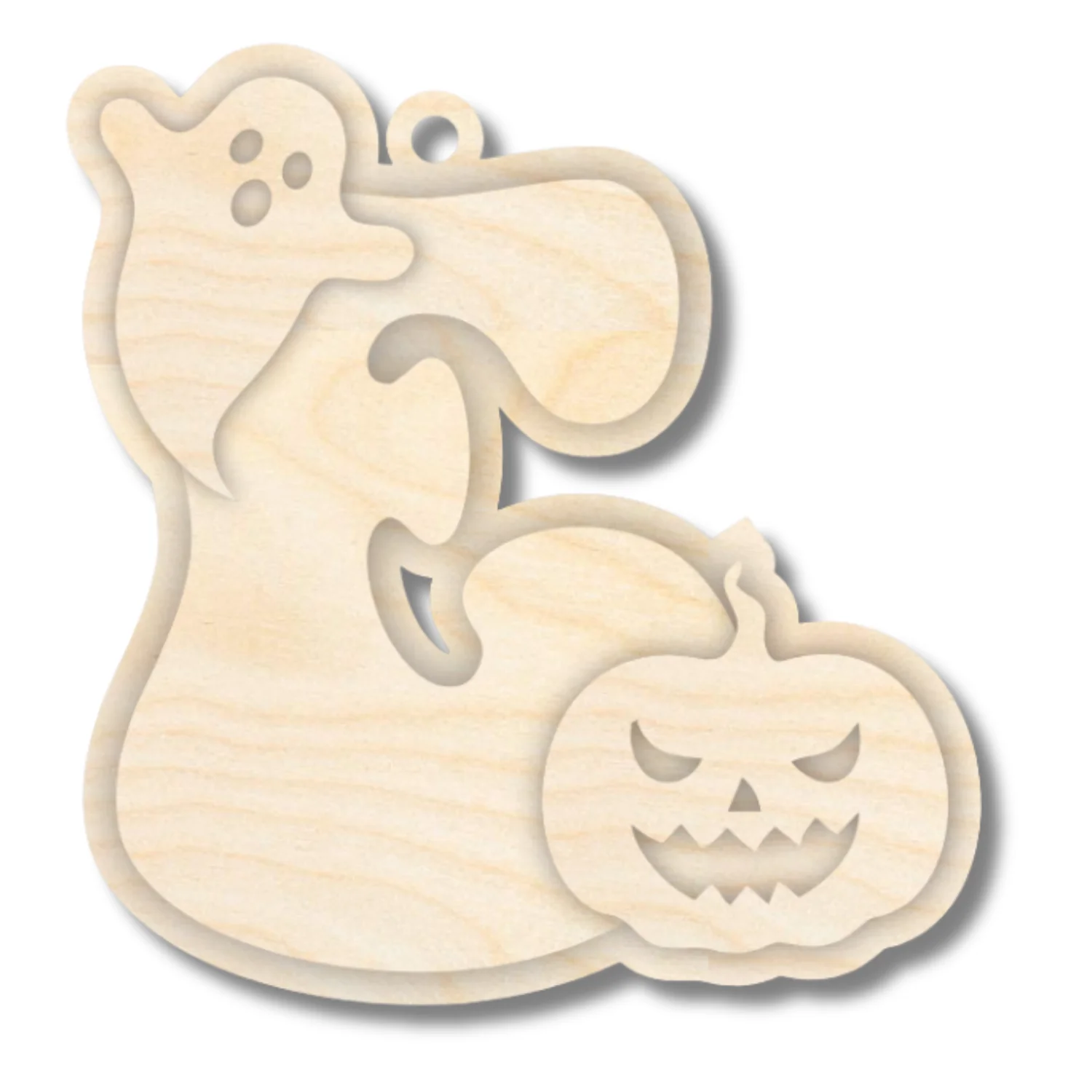 Unfinished Wood Layered Letter Halloween Ghost & Pumpkin Tags | A-Z | 4 Piece | 6" Tall | 1/8" Wood | Wood Craft DIY - Image 7