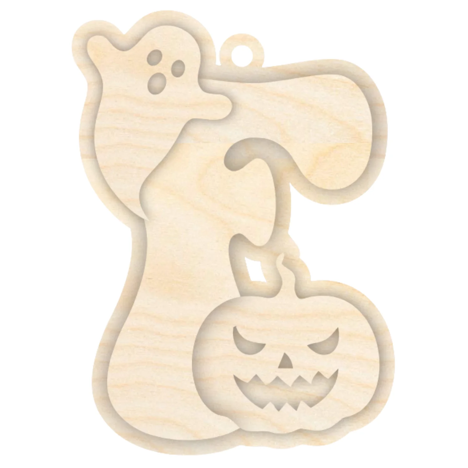 Unfinished Wood Layered Letter Halloween Ghost & Pumpkin Tags | A-Z | 4 Piece | 6" Tall | 1/8" Wood | Wood Craft DIY - Image 8