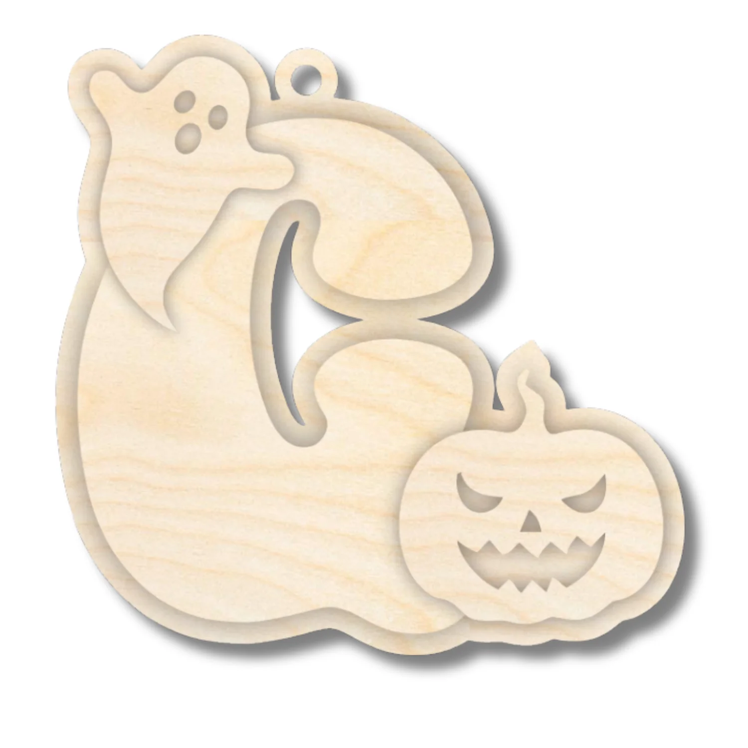 Unfinished Wood Layered Letter Halloween Ghost & Pumpkin Tags | A-Z | 4 Piece | 6" Tall | 1/8" Wood | Wood Craft DIY - Image 9