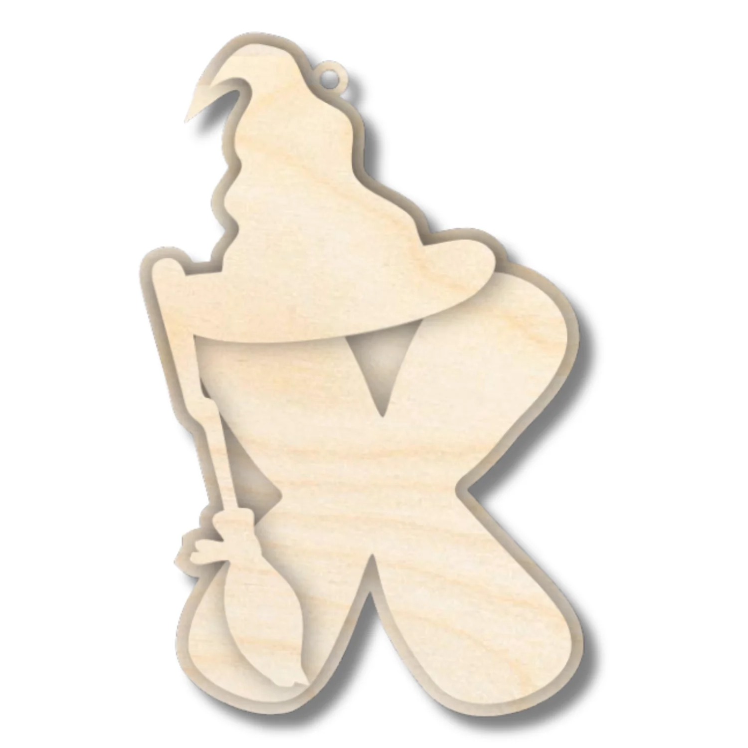 Unfinished Wood Layered Letter Halloween Witch Tags | A-Z | 3 Piece | 6" Tall | 1/8" Wood | Wood Craft DIY - Image 26