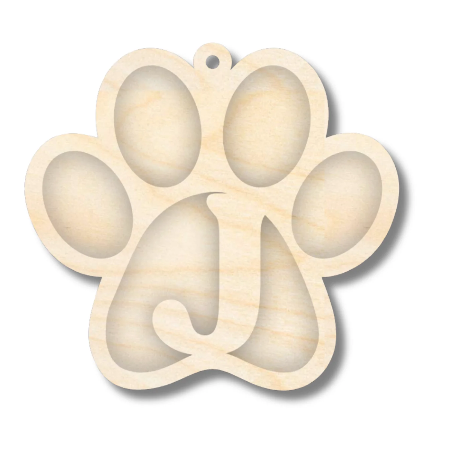 Unfinished Wood Layered Letter Paw Print Tags | A-Z | 2 Piece | 5" Wide | 1/8" Wood | Wood Craft DIY - Image 12