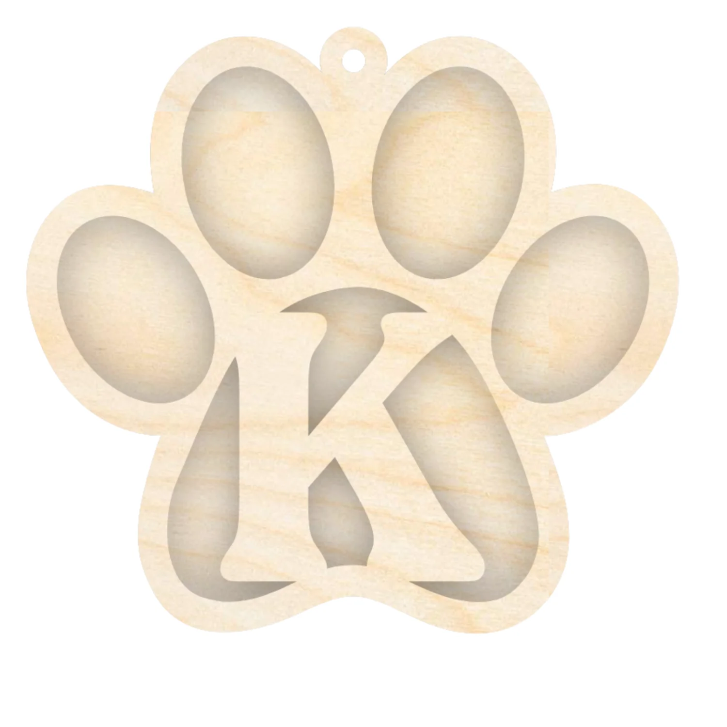 Unfinished Wood Layered Letter Paw Print Tags | A-Z | 2 Piece | 5" Wide | 1/8" Wood | Wood Craft DIY - Image 13
