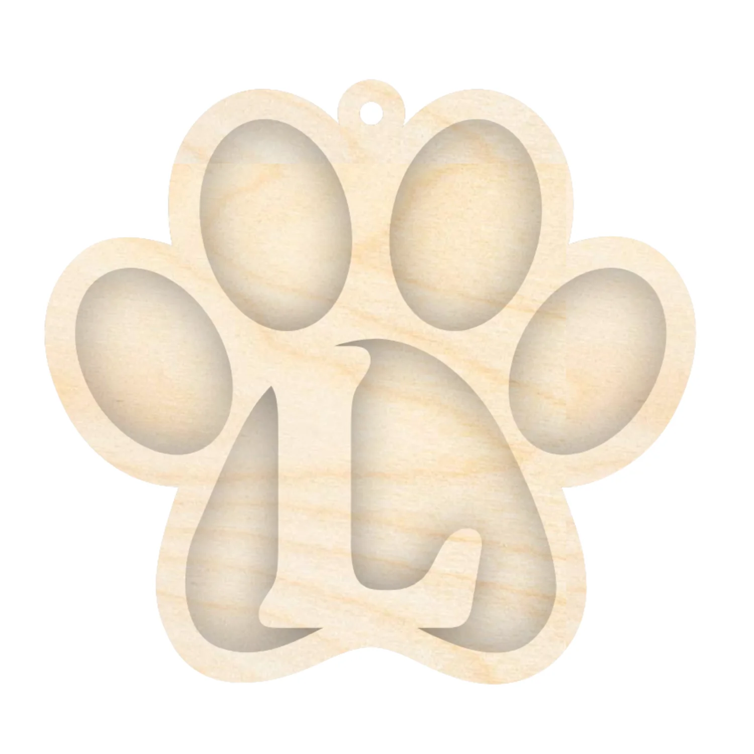 Unfinished Wood Layered Letter Paw Print Tags | A-Z | 2 Piece | 5" Wide | 1/8" Wood | Wood Craft DIY - Image 14