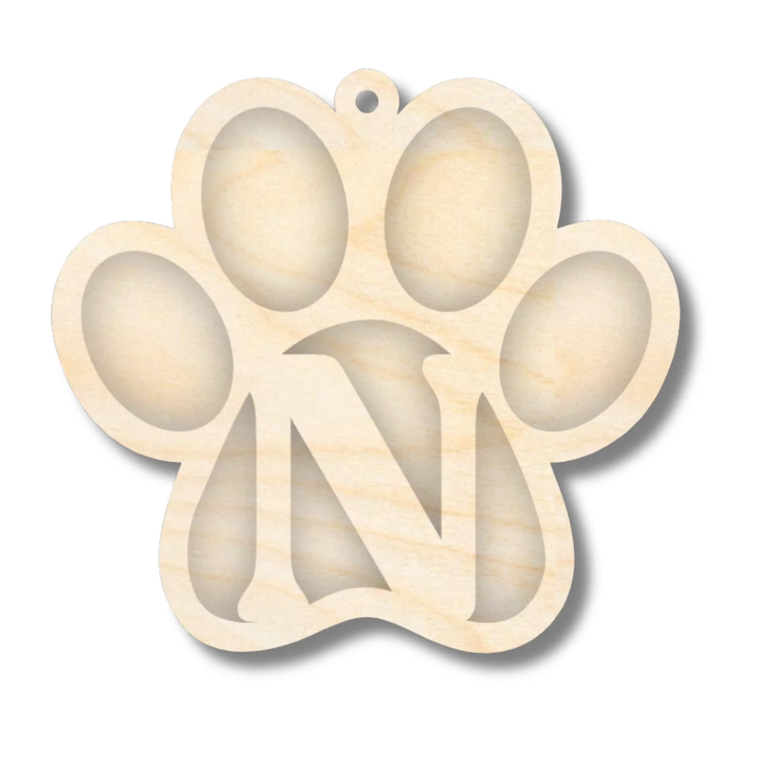 Unfinished Wood Layered Letter Paw Print Tags | A-Z | 2 Piece | 5" Wide | 1/8" Wood | Wood Craft DIY - Image 16