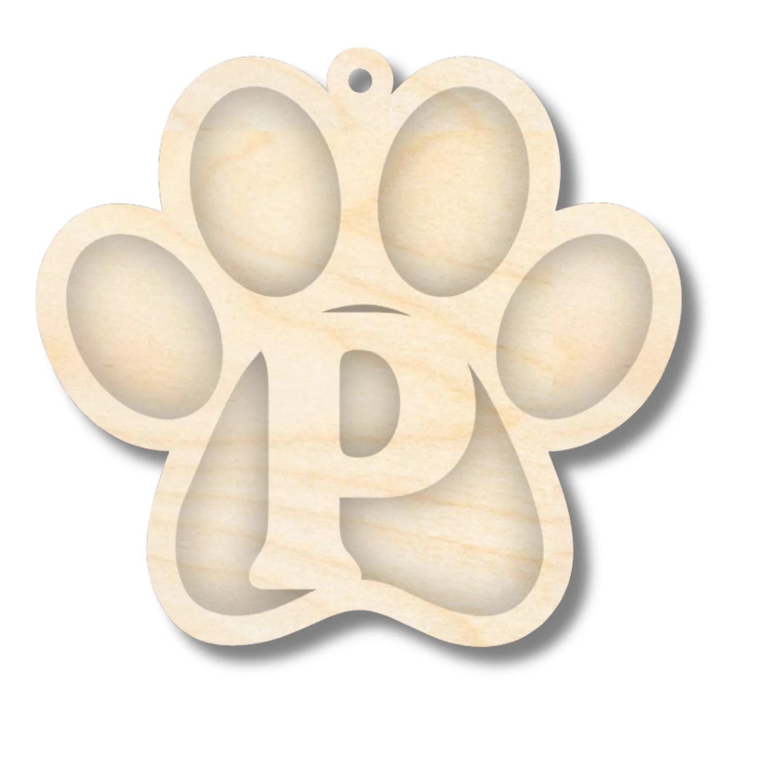 Unfinished Wood Layered Letter Paw Print Tags | A-Z | 2 Piece | 5" Wide | 1/8" Wood | Wood Craft DIY - Image 18
