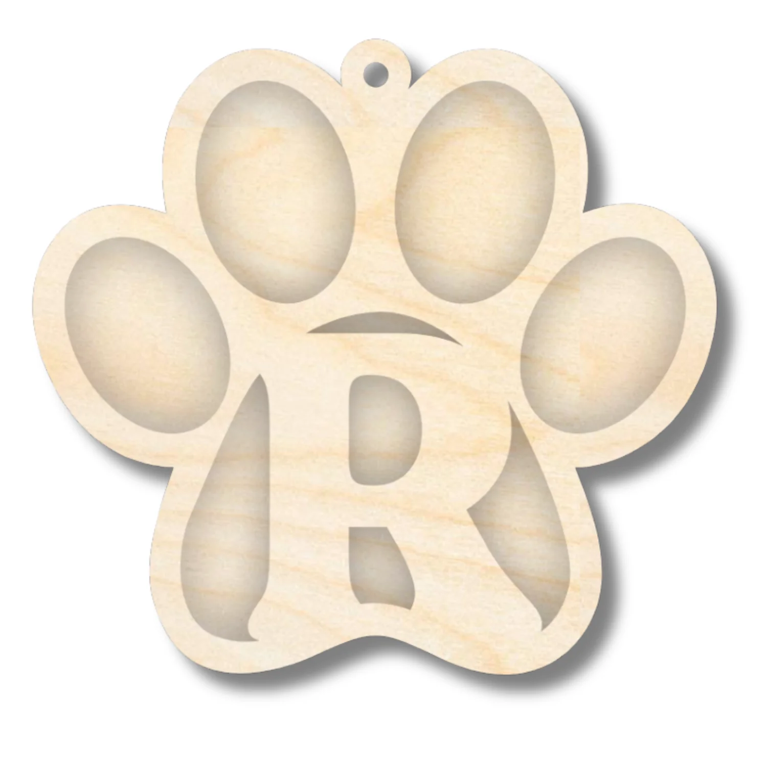 Unfinished Wood Layered Letter Paw Print Tags | A-Z | 2 Piece | 5" Wide | 1/8" Wood | Wood Craft DIY - Image 20