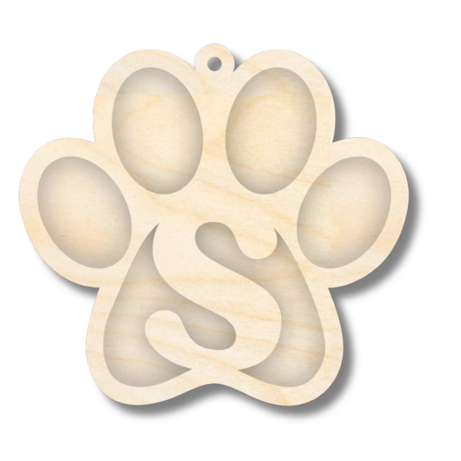 Unfinished Wood Layered Letter Paw Print Tags | A-Z | 2 Piece | 5" Wide | 1/8" Wood | Wood Craft DIY - Image 21