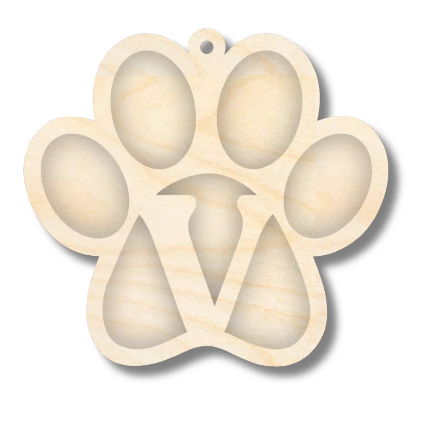 Unfinished Wood Layered Letter Paw Print Tags | A-Z | 2 Piece | 5" Wide | 1/8" Wood | Wood Craft DIY - Image 24