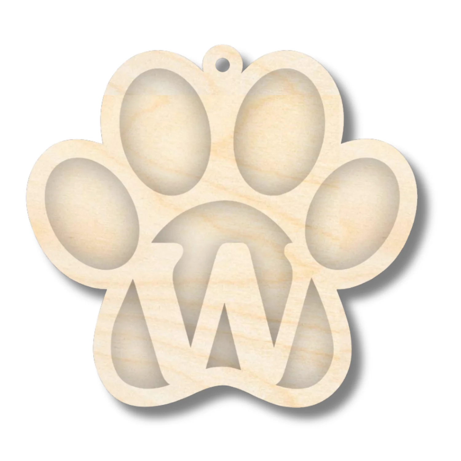 Unfinished Wood Layered Letter Paw Print Tags | A-Z | 2 Piece | 5" Wide | 1/8" Wood | Wood Craft DIY - Image 25