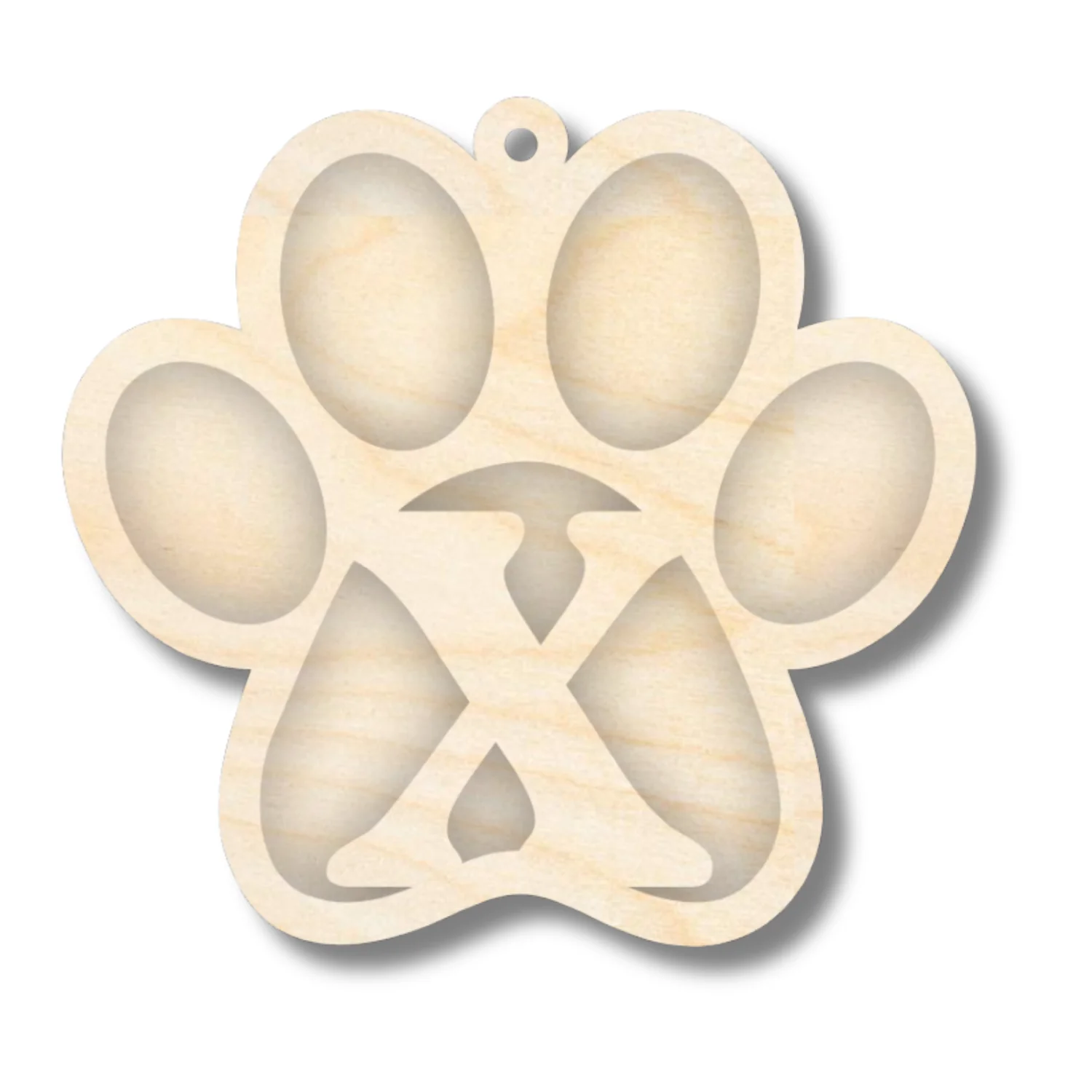 Unfinished Wood Layered Letter Paw Print Tags | A-Z | 2 Piece | 5" Wide | 1/8" Wood | Wood Craft DIY - Image 26