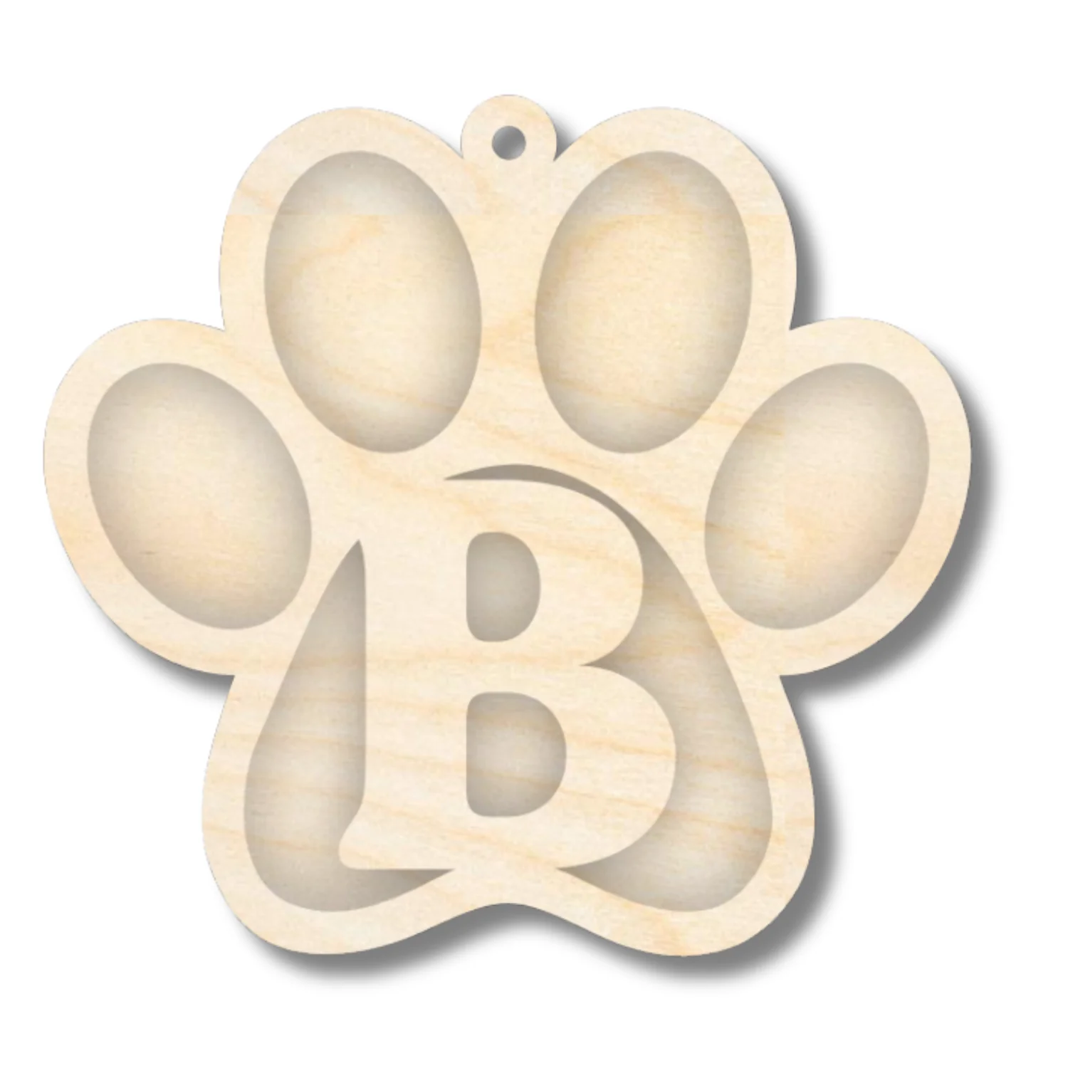 Unfinished Wood Layered Letter Paw Print Tags | A-Z | 2 Piece | 5" Wide | 1/8" Wood | Wood Craft DIY - Image 4