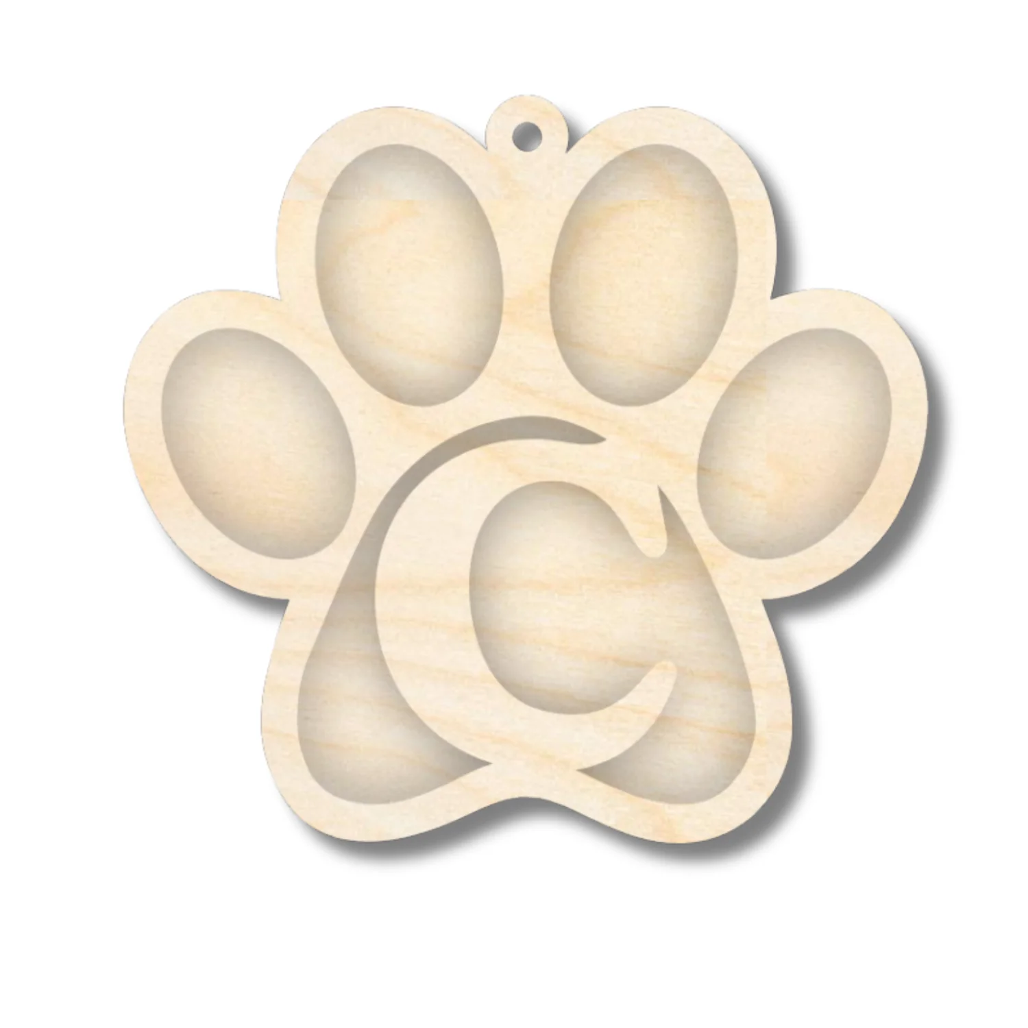 Unfinished Wood Layered Letter Paw Print Tags | A-Z | 2 Piece | 5" Wide | 1/8" Wood | Wood Craft DIY - Image 5
