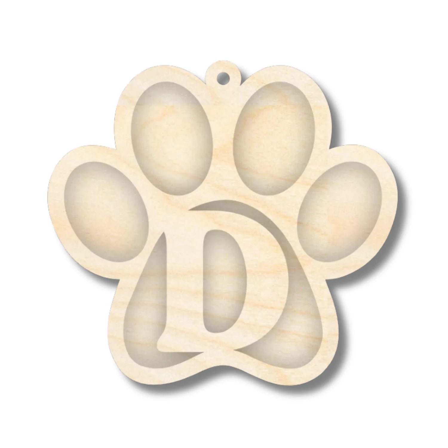Unfinished Wood Layered Letter Paw Print Tags | A-Z | 2 Piece | 5" Wide | 1/8" Wood | Wood Craft DIY - Image 6