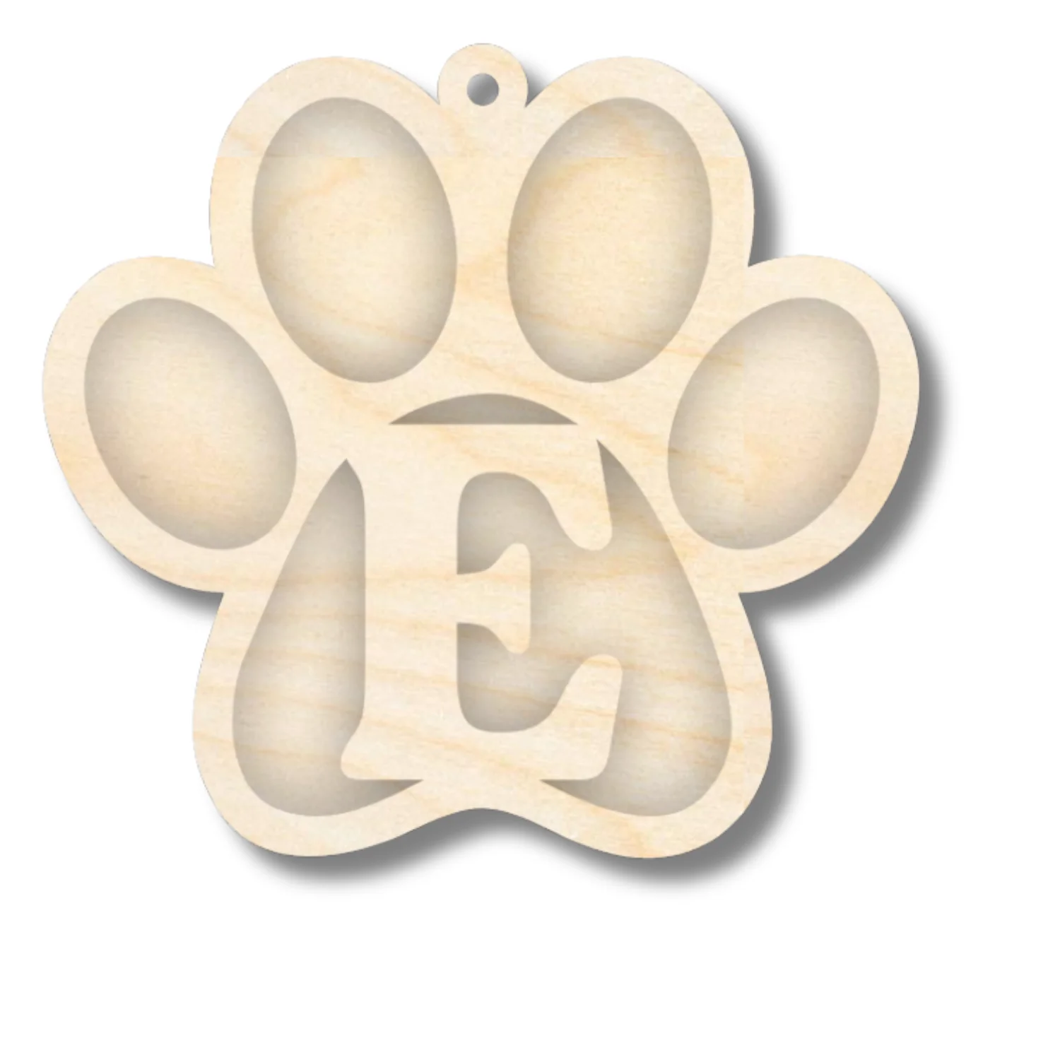 Unfinished Wood Layered Letter Paw Print Tags | A-Z | 2 Piece | 5" Wide | 1/8" Wood | Wood Craft DIY - Image 7